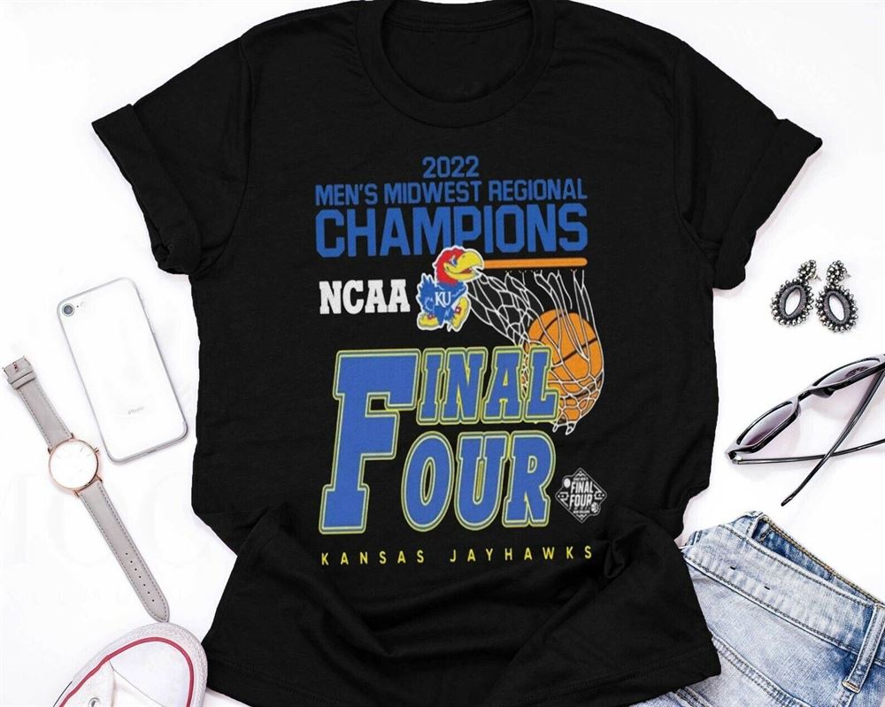 2022 Mens Midwest Regional Champions Ncaa Final Four Kansas Jayhawks T-shirt
