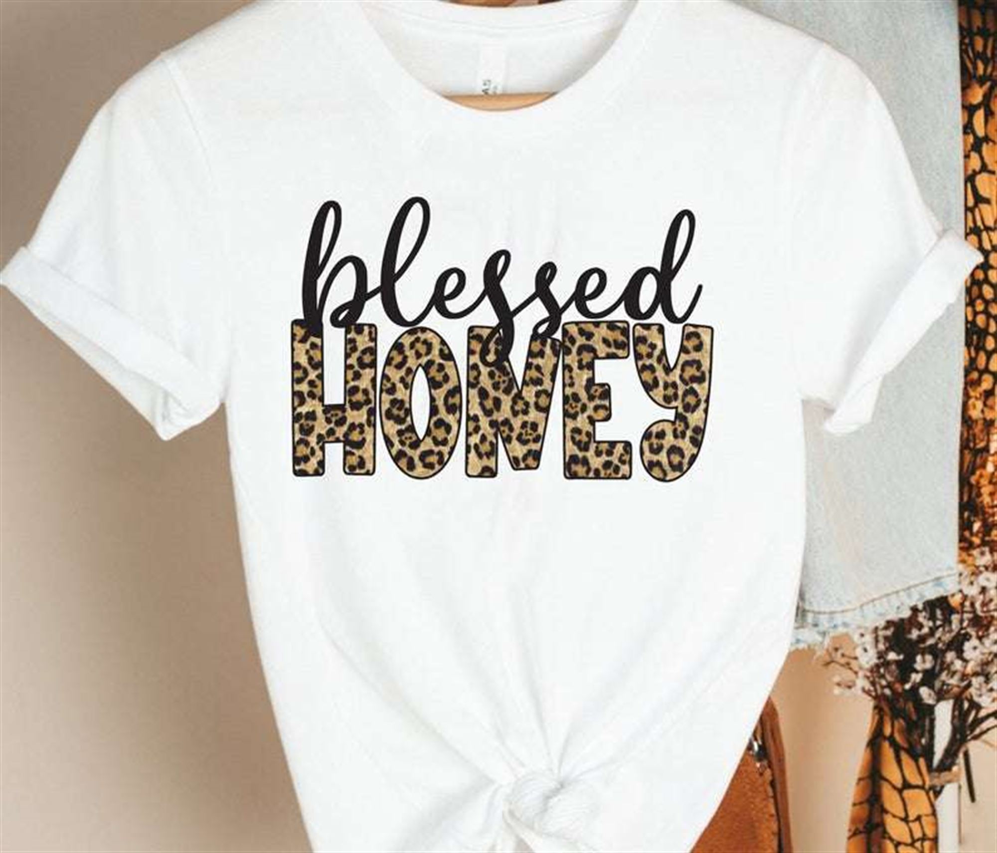Blessed Honey Cheetah Leopard Grandmother T Shirt Size Up To 5xl