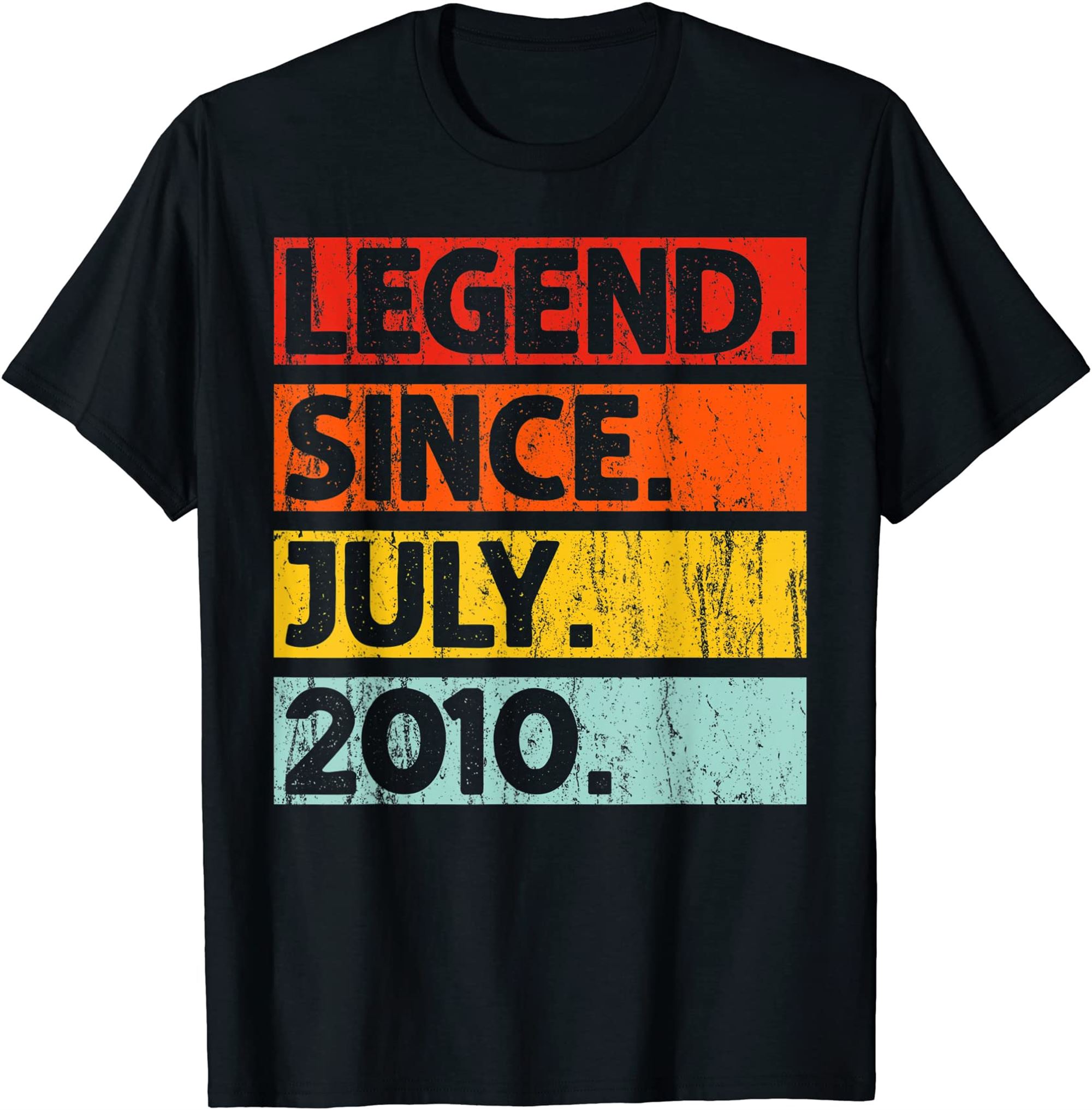 12th Birthday Gifts Legend Since July 2010 12 Years Old T-shirt Plus Size Up To 5xl