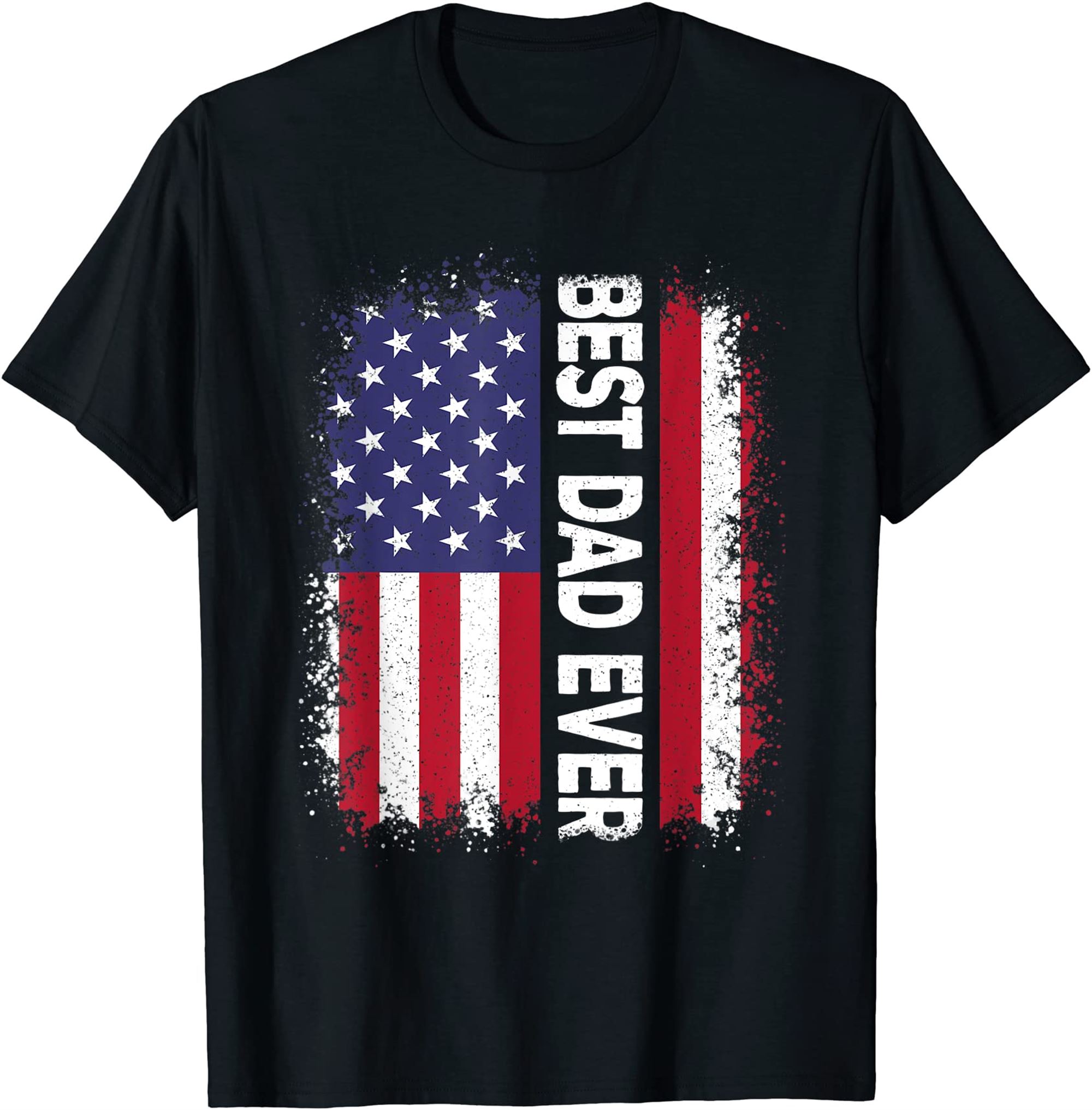 Best Dad Ever Funny Fathers Day Us American Flag Vintage T-shirt Size Up To 5xl