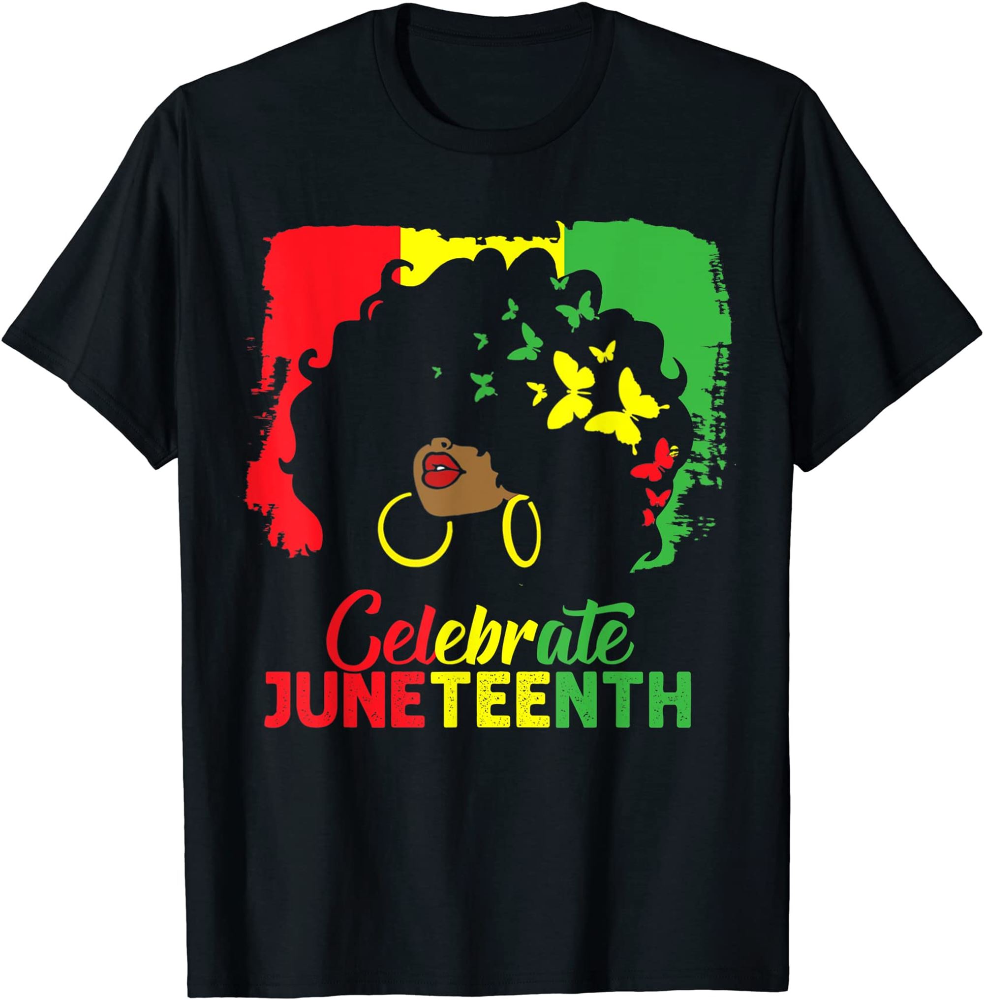 Black Women Messy Bun Juneteenth Celebrate Indepedence Day T-shirt Full Size Up To 5xl