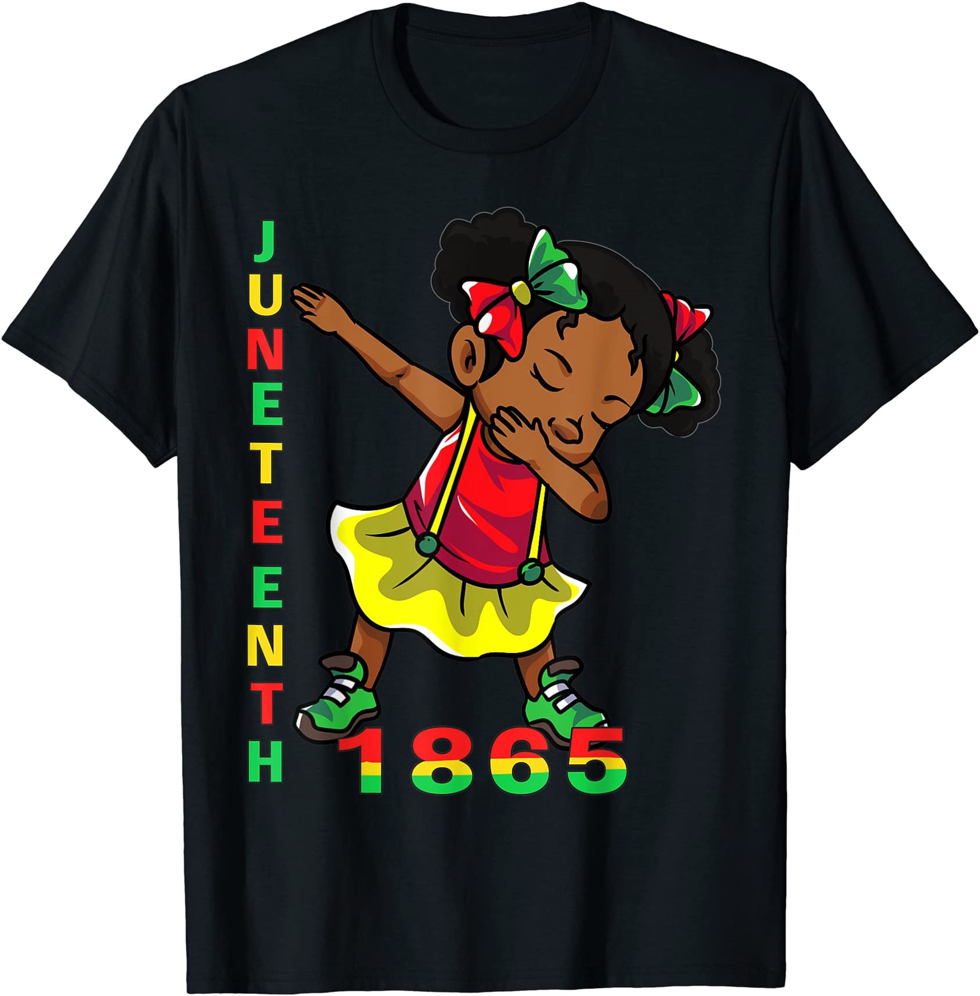 Juneteenth 1865 Dabbing Black Princess African Girls Kids T-shirt Plus Size Up To 5xl