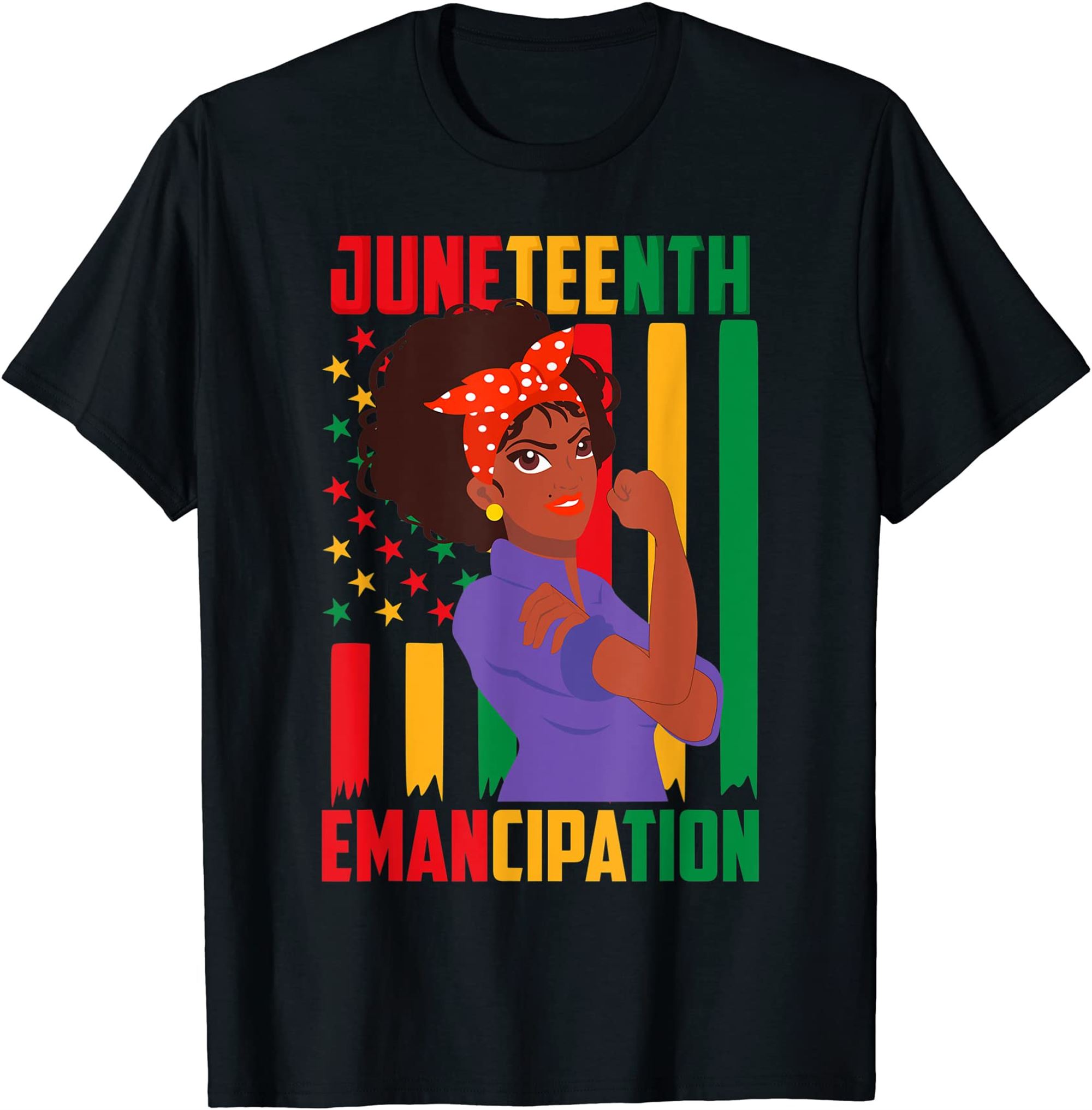 Juneteenth Emancipation Day Black American Juneteenth Flag T-shirt Plus Size Up To 5xl