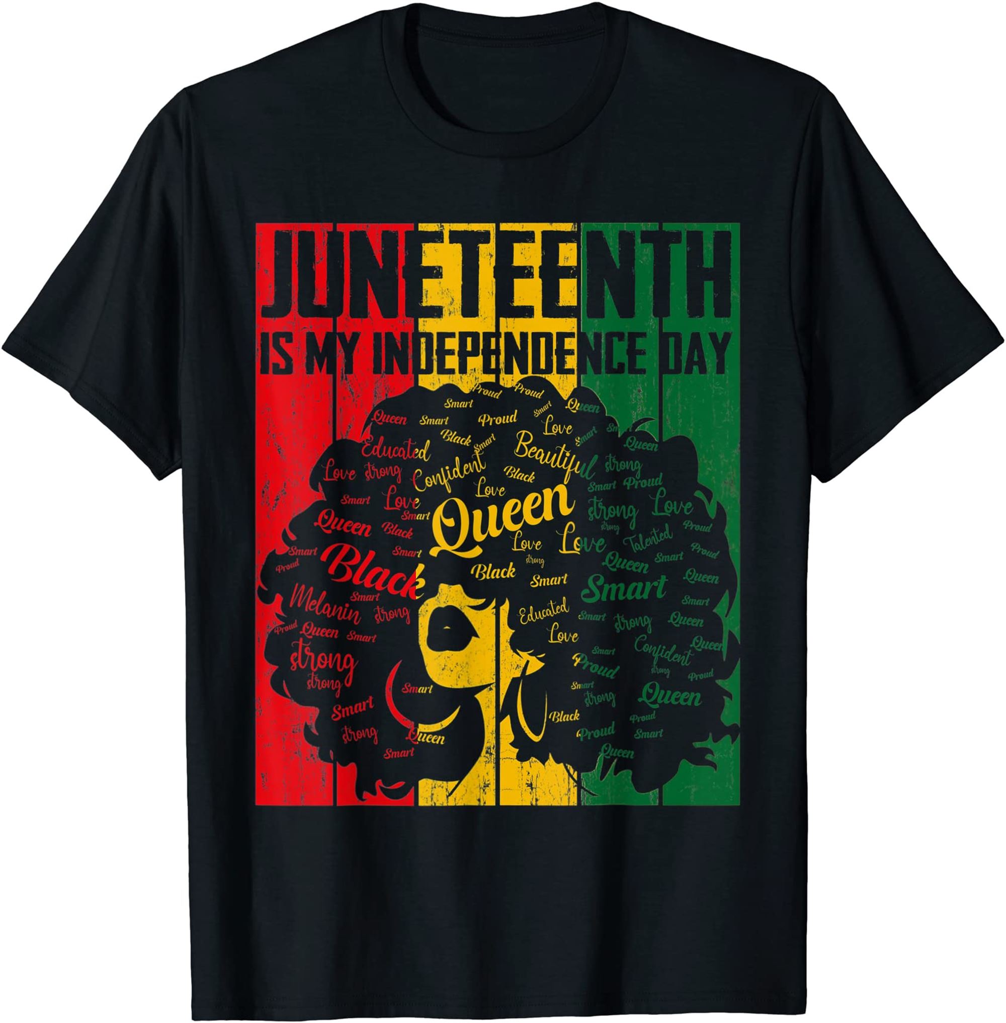 Juneteenth Is My Independence Day Dope Girl Afro Black Queen T-shirt Full Size Up To 5xl