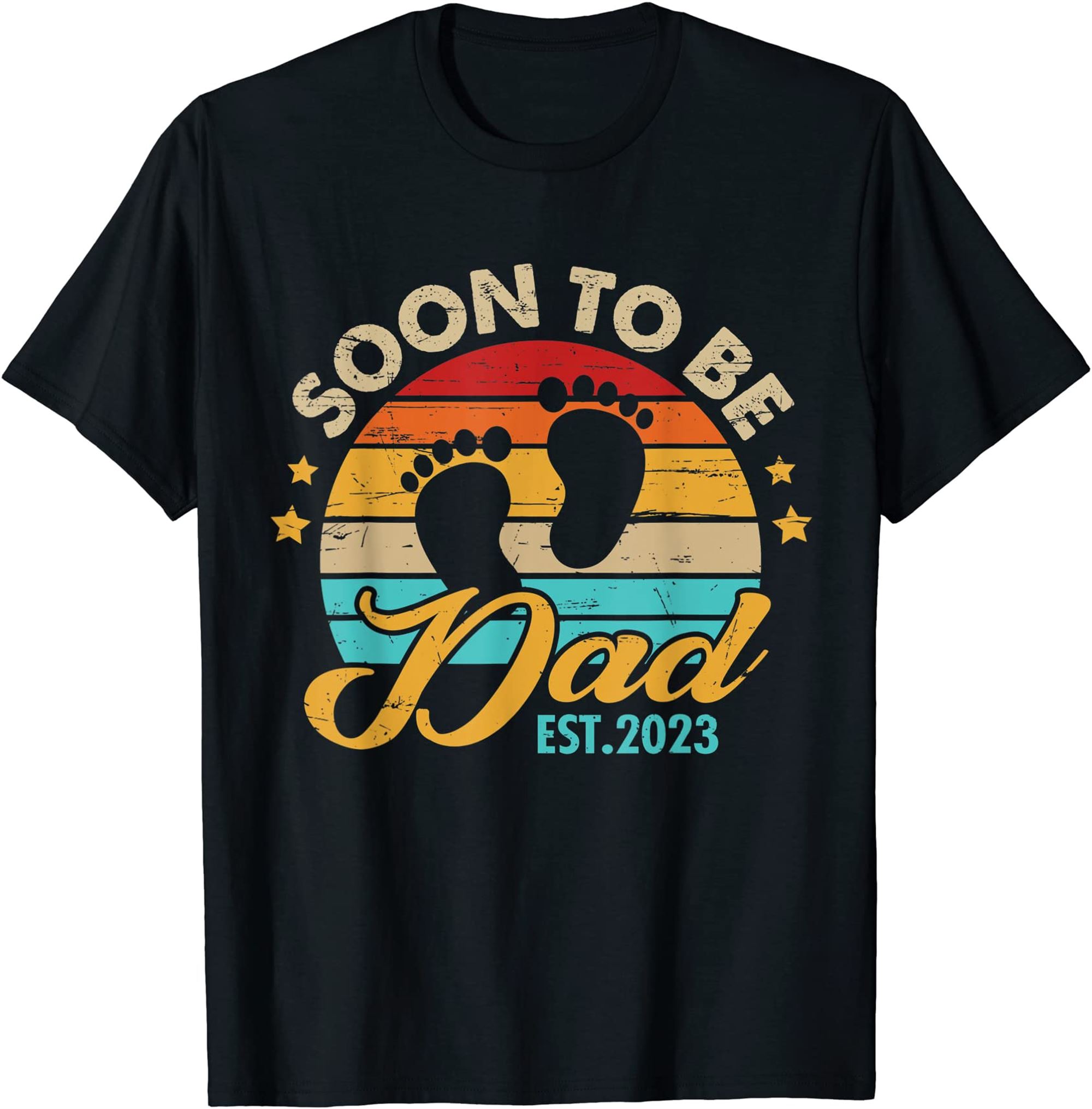 Mens Soon To Be Dad 2023 Fathers Day First Time Dad Pregnancy T-shirt Plus Size Up To 5xl