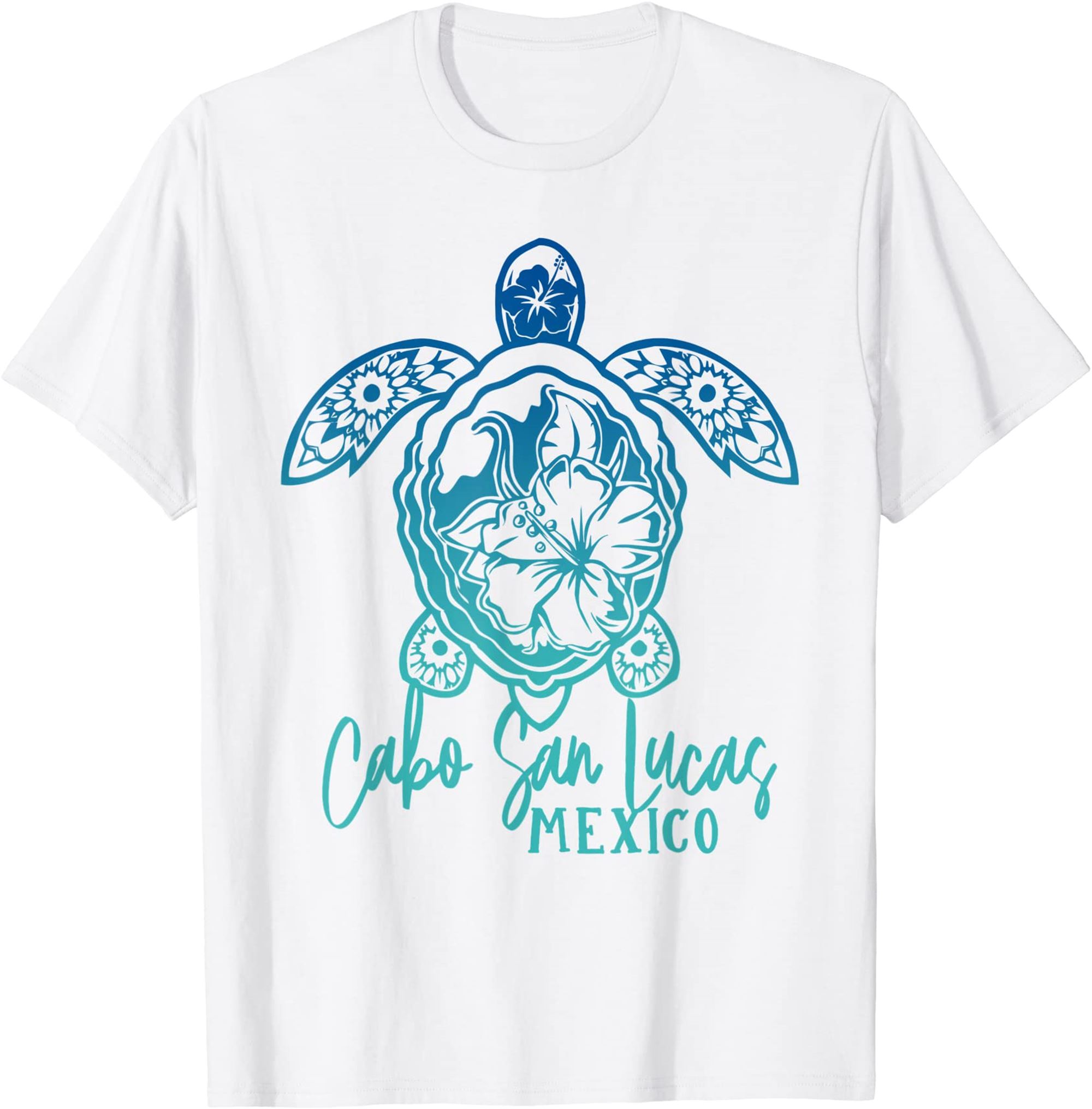 Cabo San Lucas Sea Turtles Mexico Turtle And Flower Tropical T-shirt Size Up To 5xl