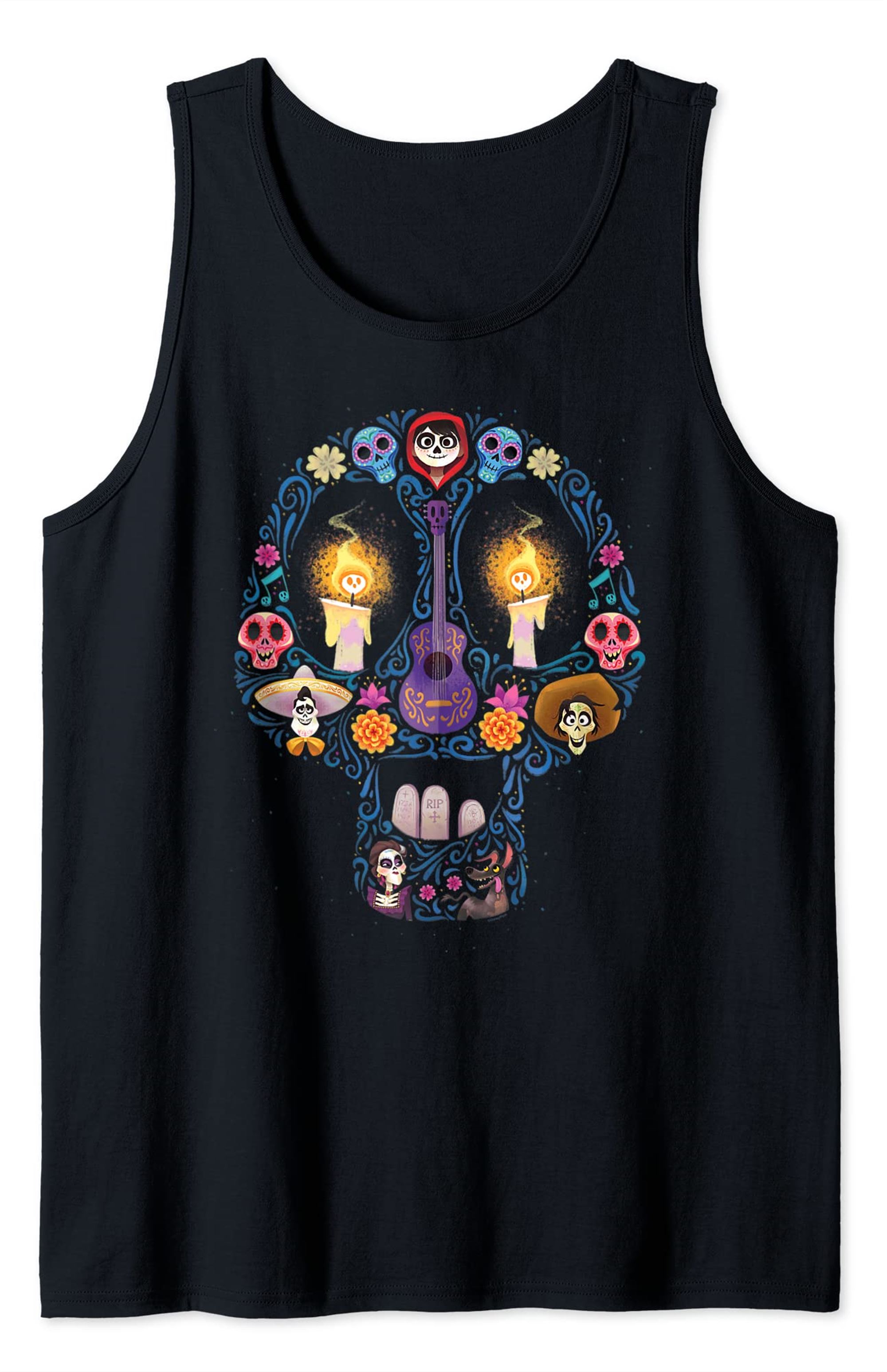 Disney Pixar Coco Land Of The Dead Silhouette Tank Top Size Up To 5xl
