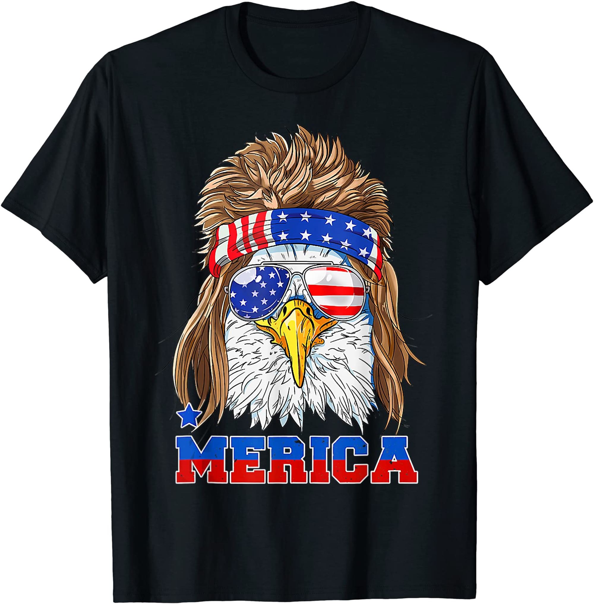 Eagle Mullet Merica Shirt Men 4th Of July American Flag Usa T-shirt Full Size Up To 5xl