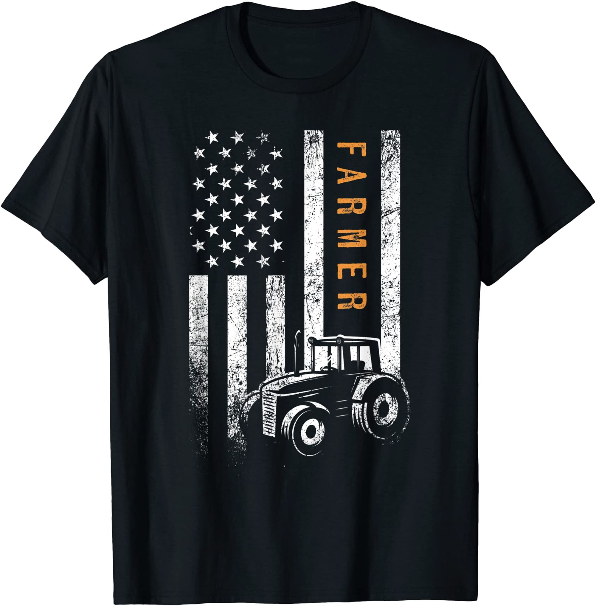 Farmer American Flag Design Farm Farming T-shirt Size Up To 5xl