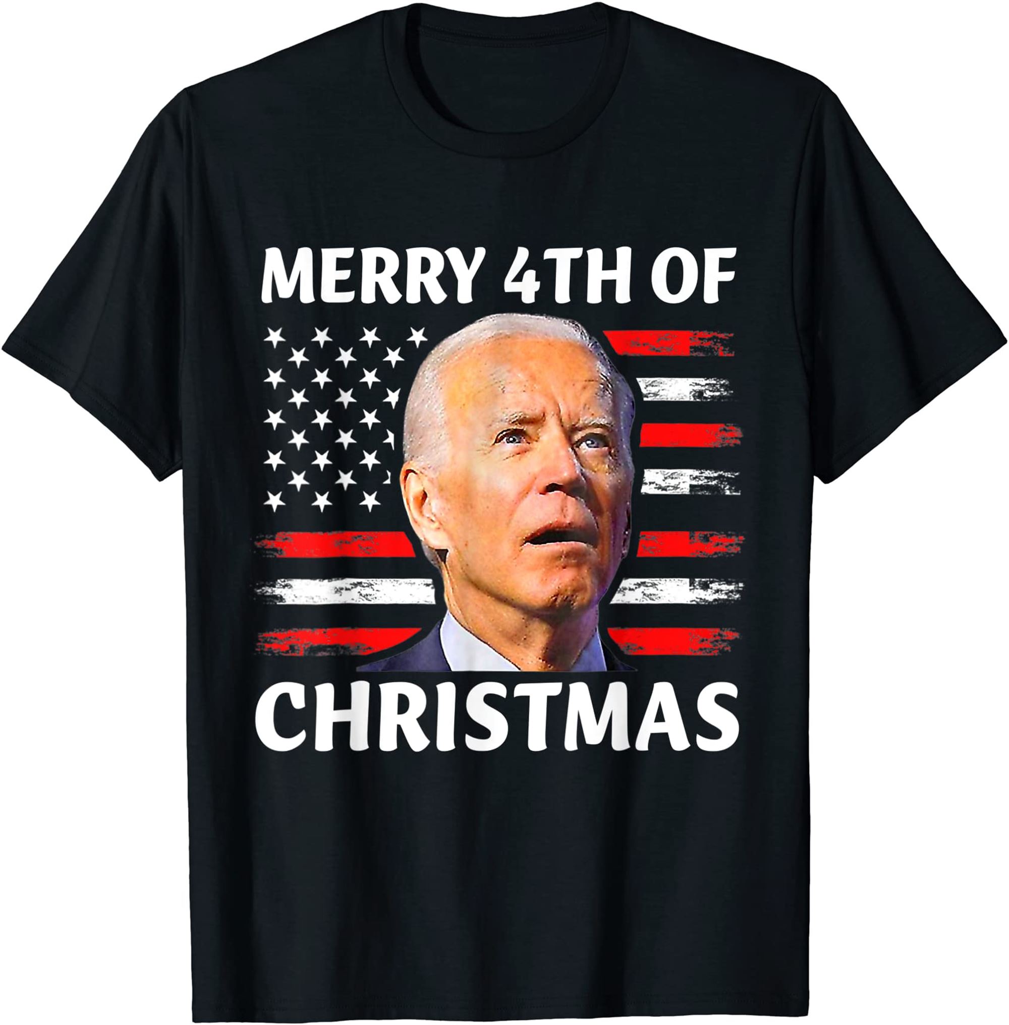 Joe Biden Confused Merry 4th Of Christmas Fourth Of July T-shirt Size Up To 5xl