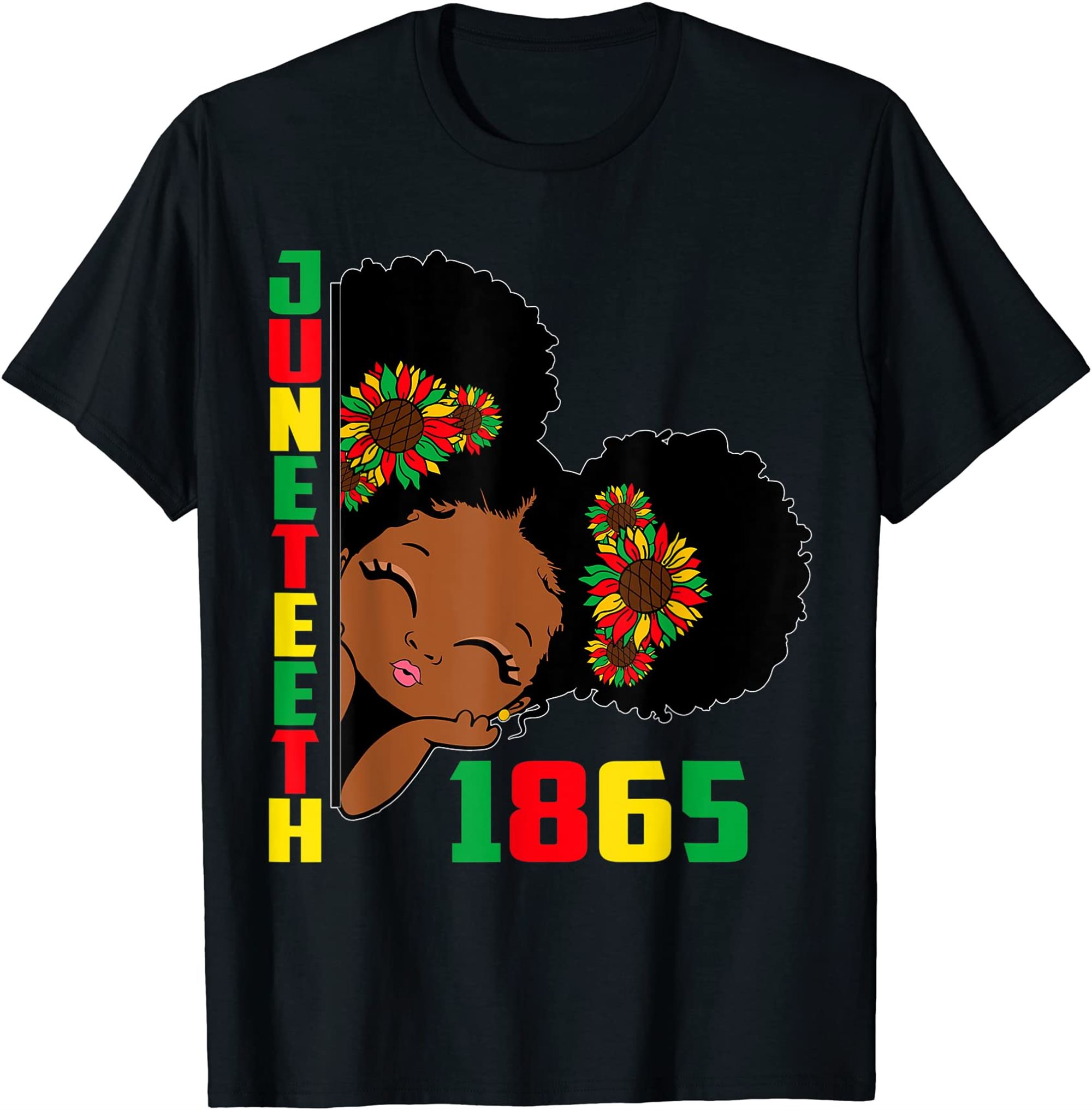 Juneteenth Celebrating 1865 Cute Black Girls Kids T-shirt Full Size Up To 5xl