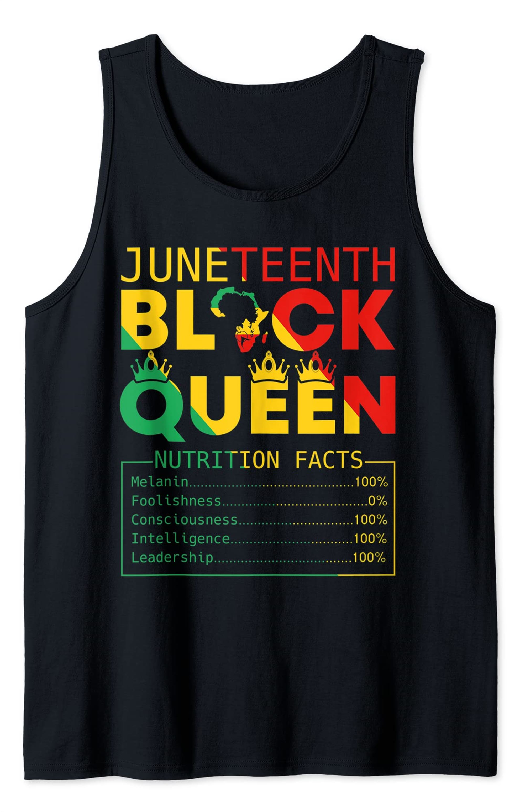 Juneteenth Womens Black Queen Nutritional Facts 4th Of July Tank Top Plus Size Up To 5xl