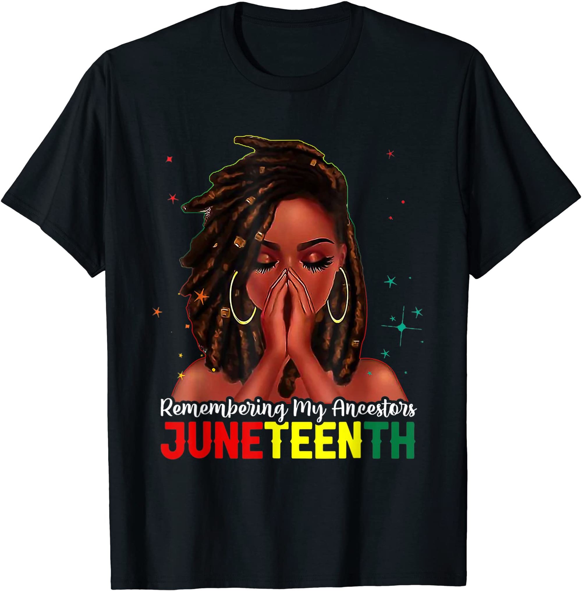 Locd Hair Black Woman Remembering My Ancestors Juneteenth T-shirt Full Size Up To 5xl