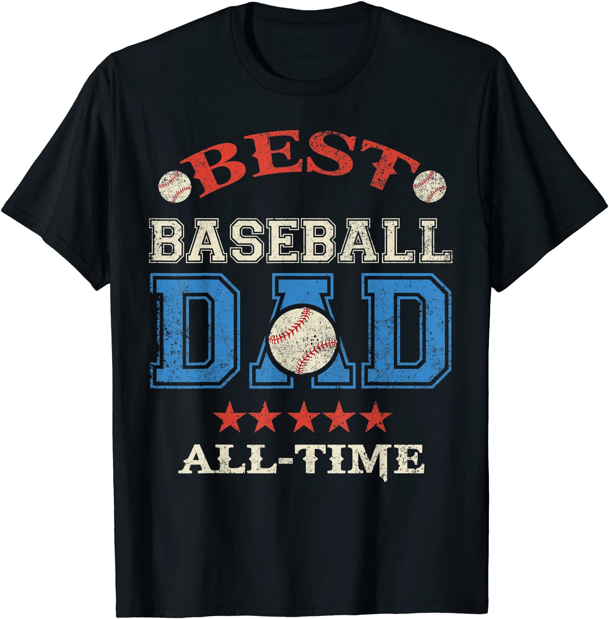Mens Baseball Dad Graphic Tee Fathers Day Gift Vintage Style T-shirt Full Size Up To 5xl
