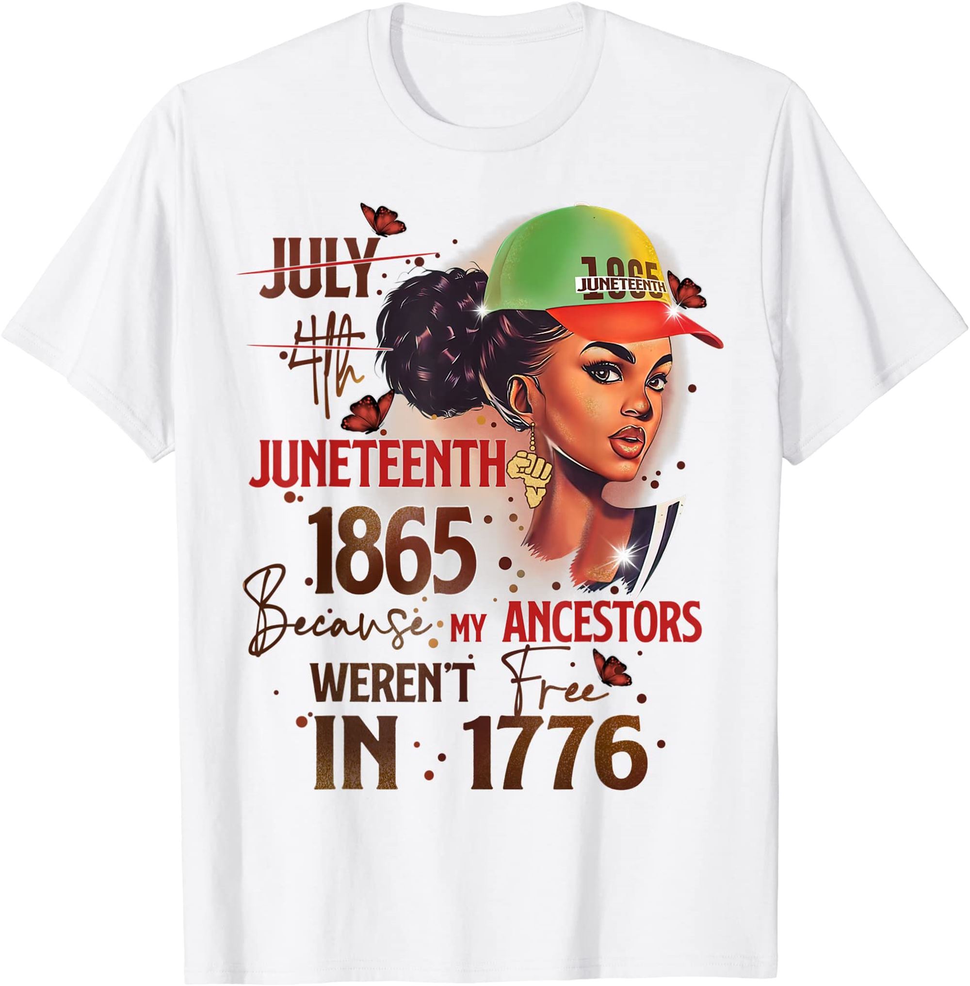 Remembering My Ancestors Juneteenth Black Freedom 1865 Gift T-shirt Plus Size Up To 5xl