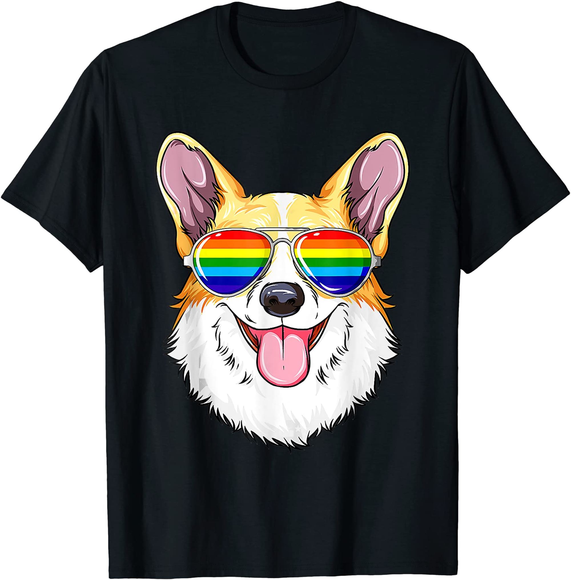 Corgi Gay Pride Flag Lgbt Rainbow Sunglasses Corgi T-shirt Size Up To 5xl