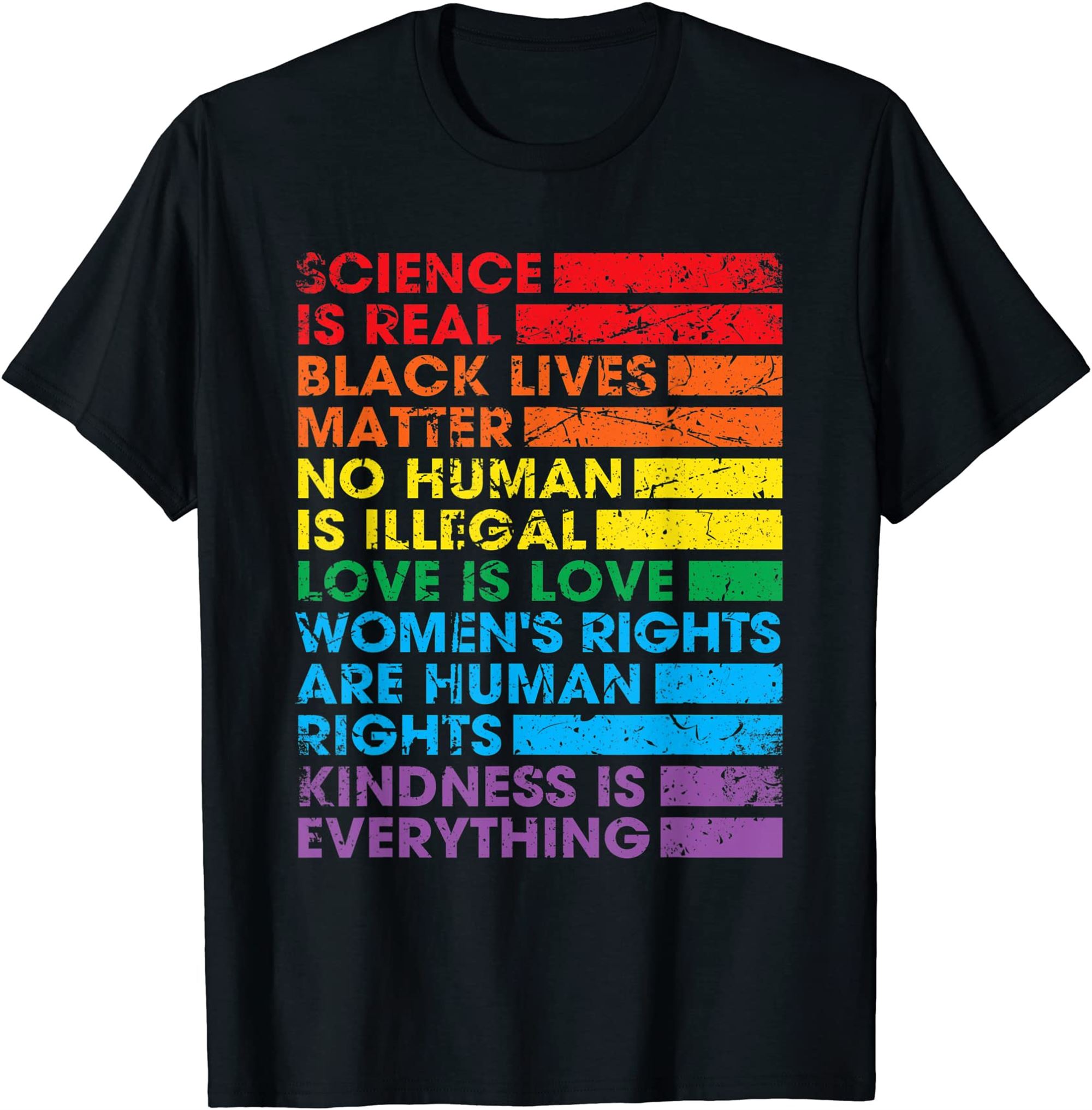 Gay Pride Science Is Real Black Lives Matter Love Is Love T-shirt Plus Size Up To 5xl