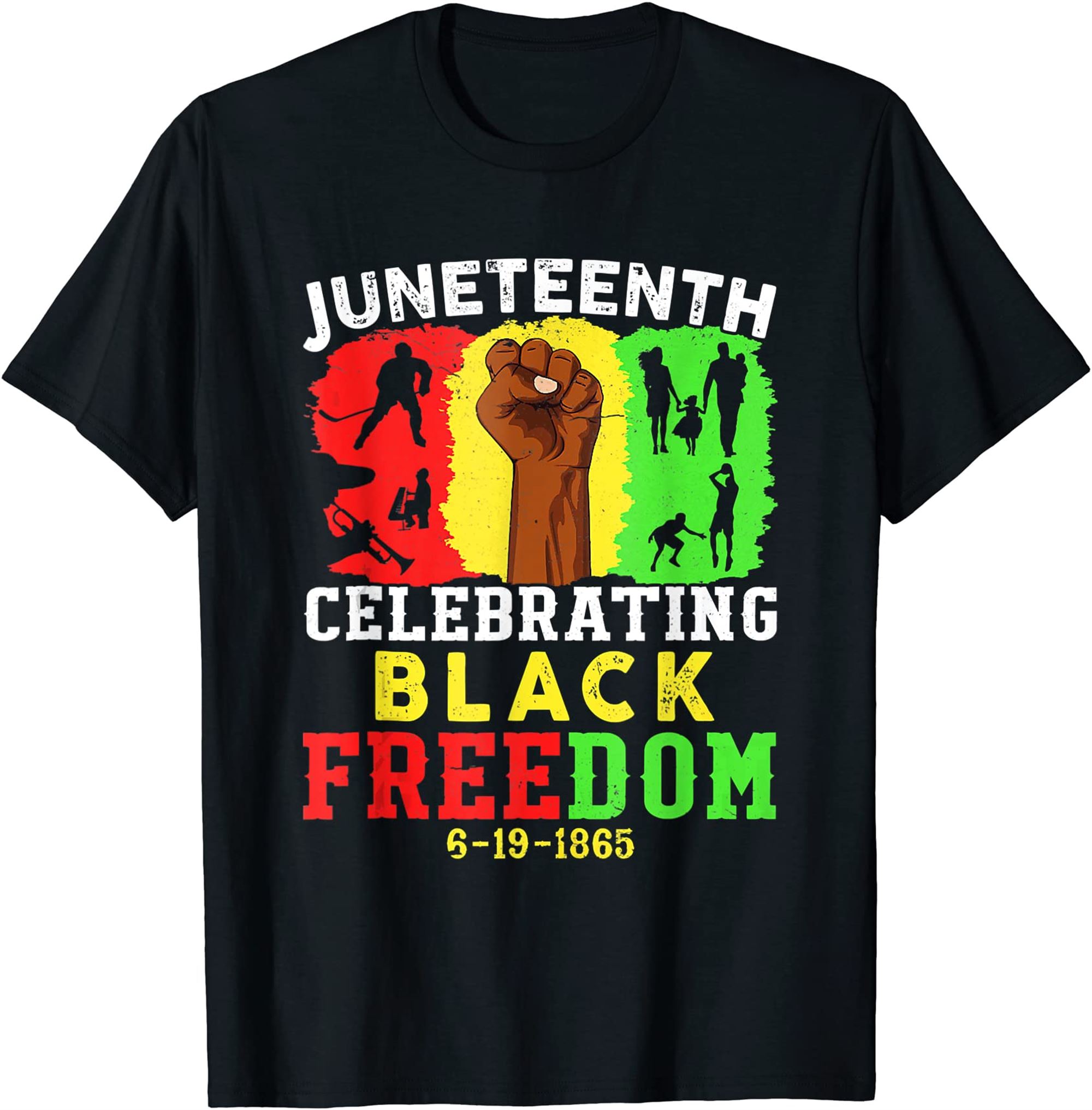 Juneteenth Celebrating Black Freedom June 19th 1865 Retro T-shirt Size ...