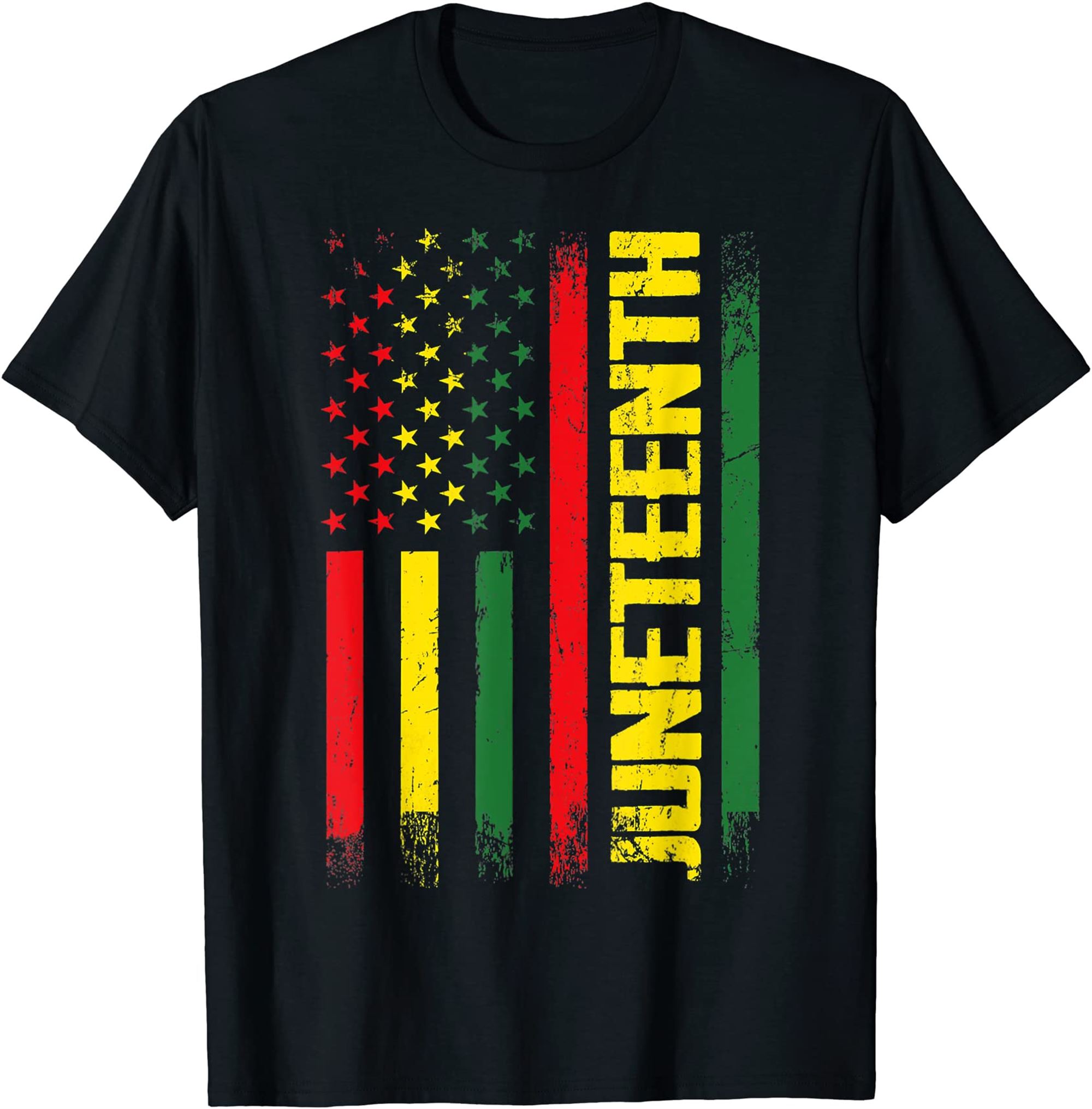 Juneteenth Freedom Day Afro American African Flag T-shirt Plus Size Up To 5xl