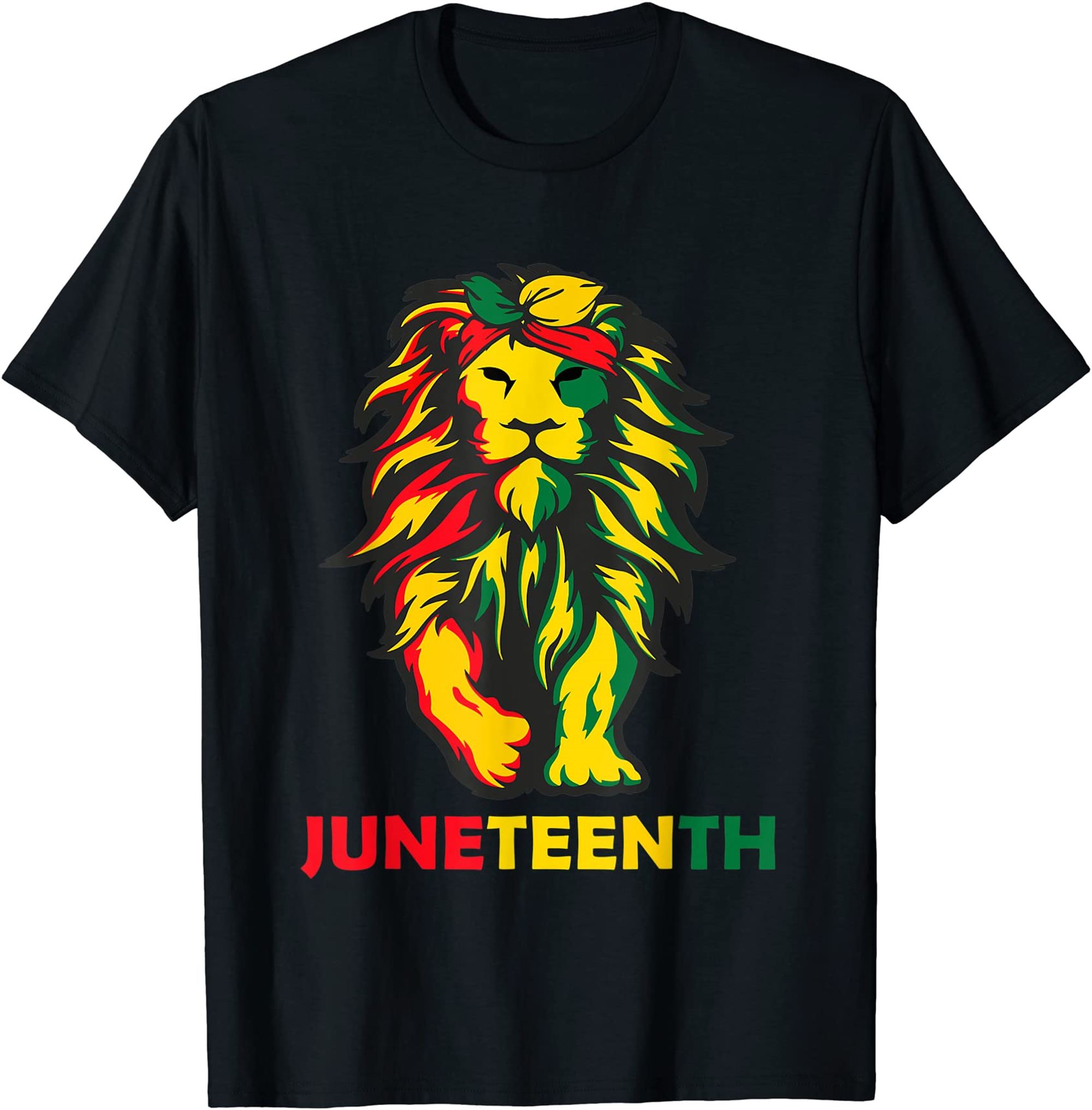 Lion Juneteenth Cool Black History African American Flag T-shirt Plus Size Up To 5xl