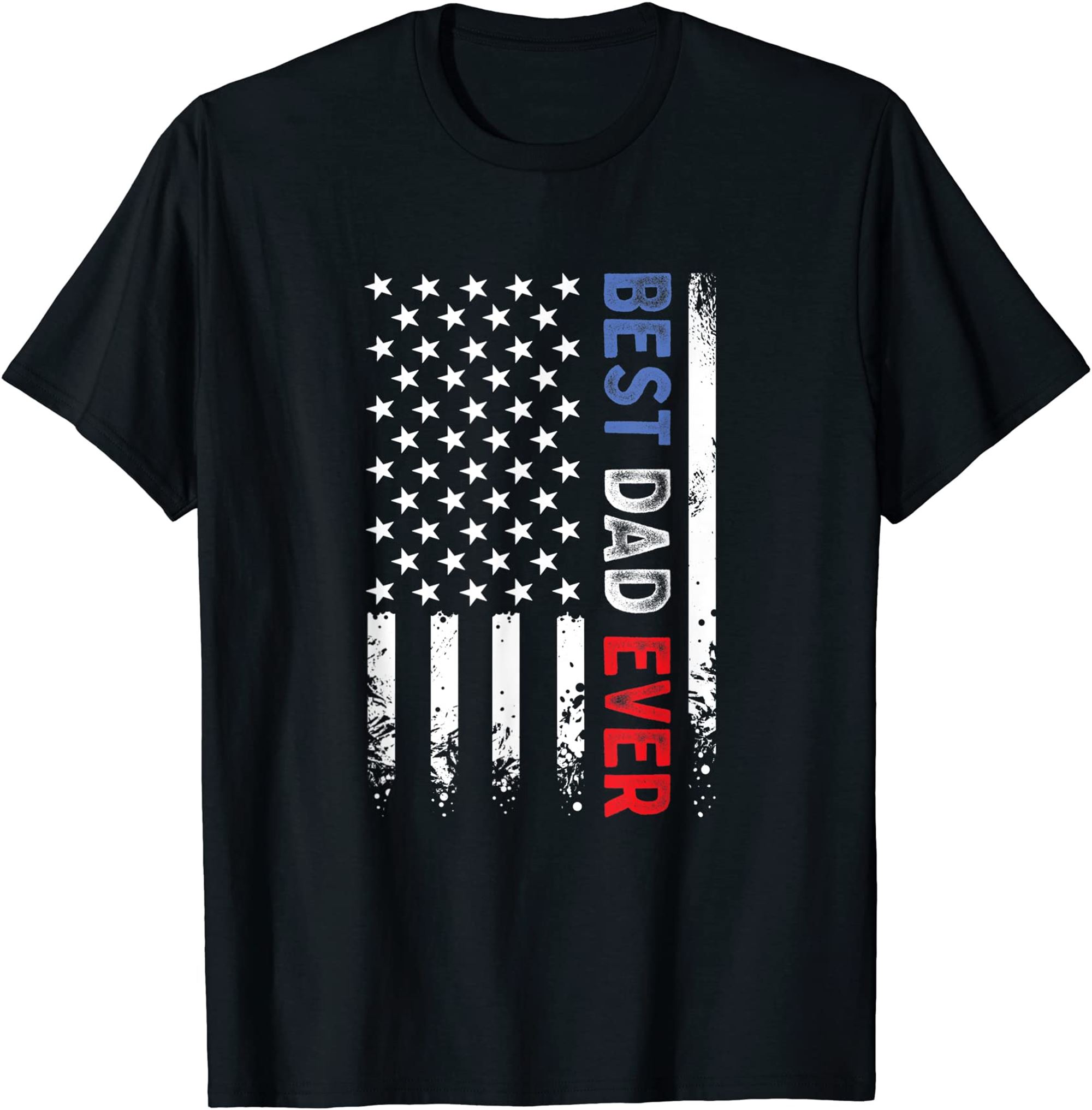 Fathers Day Best Dad Ever With Us American Flag T-shirt Plus Size Up To 5xl