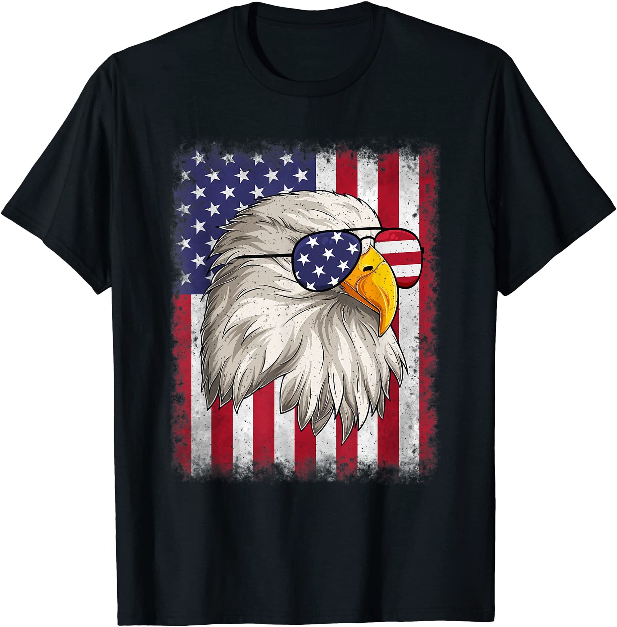 Funny 4th Of July Usa Flag American Patriotic Eagle T-shirt Plus Size Up To 5xl