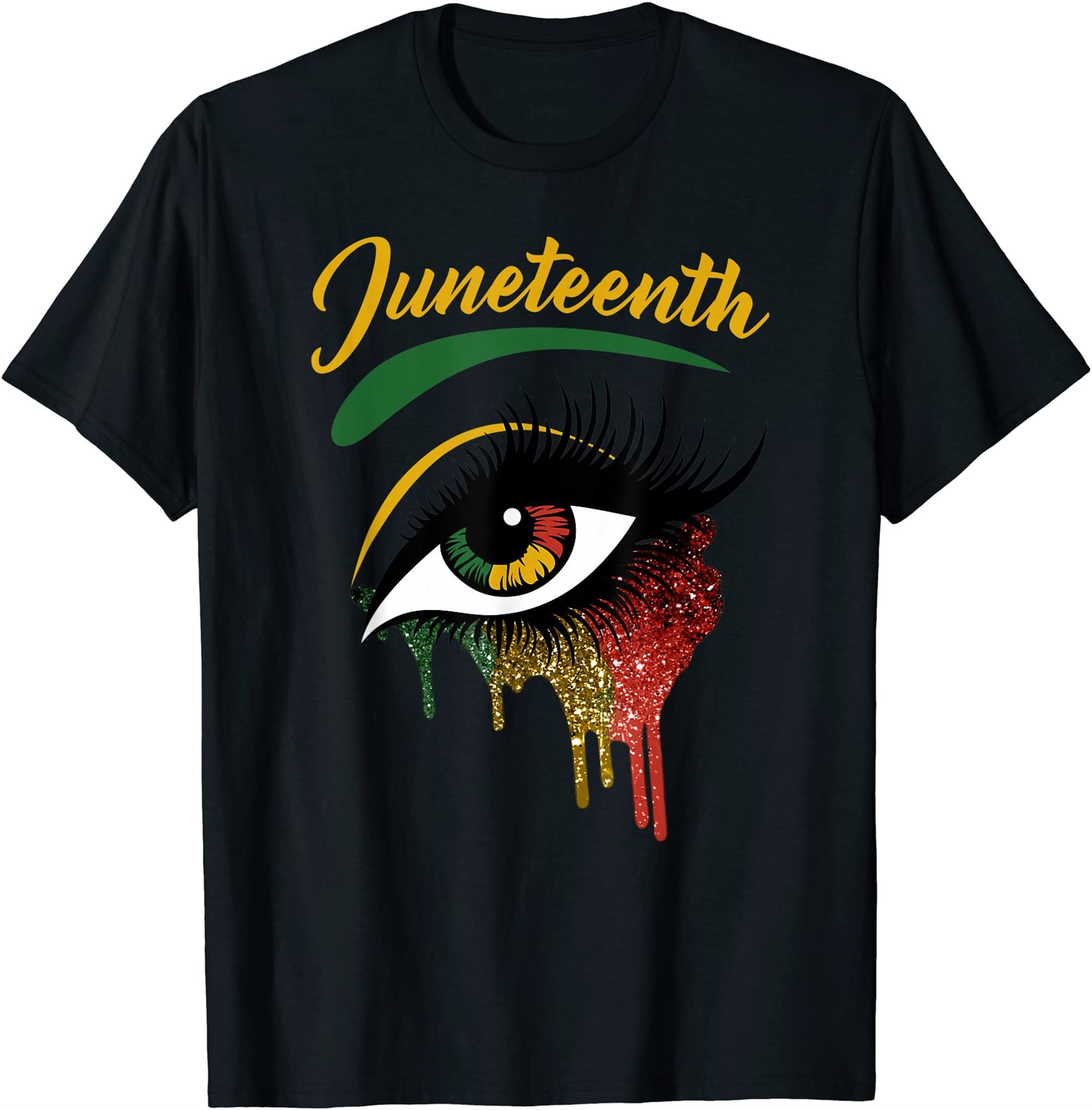 Happy Juneteenth 1865 Bright Eyes Melanin Retro Black Pride T-shirt Plus Size Up To 5xl