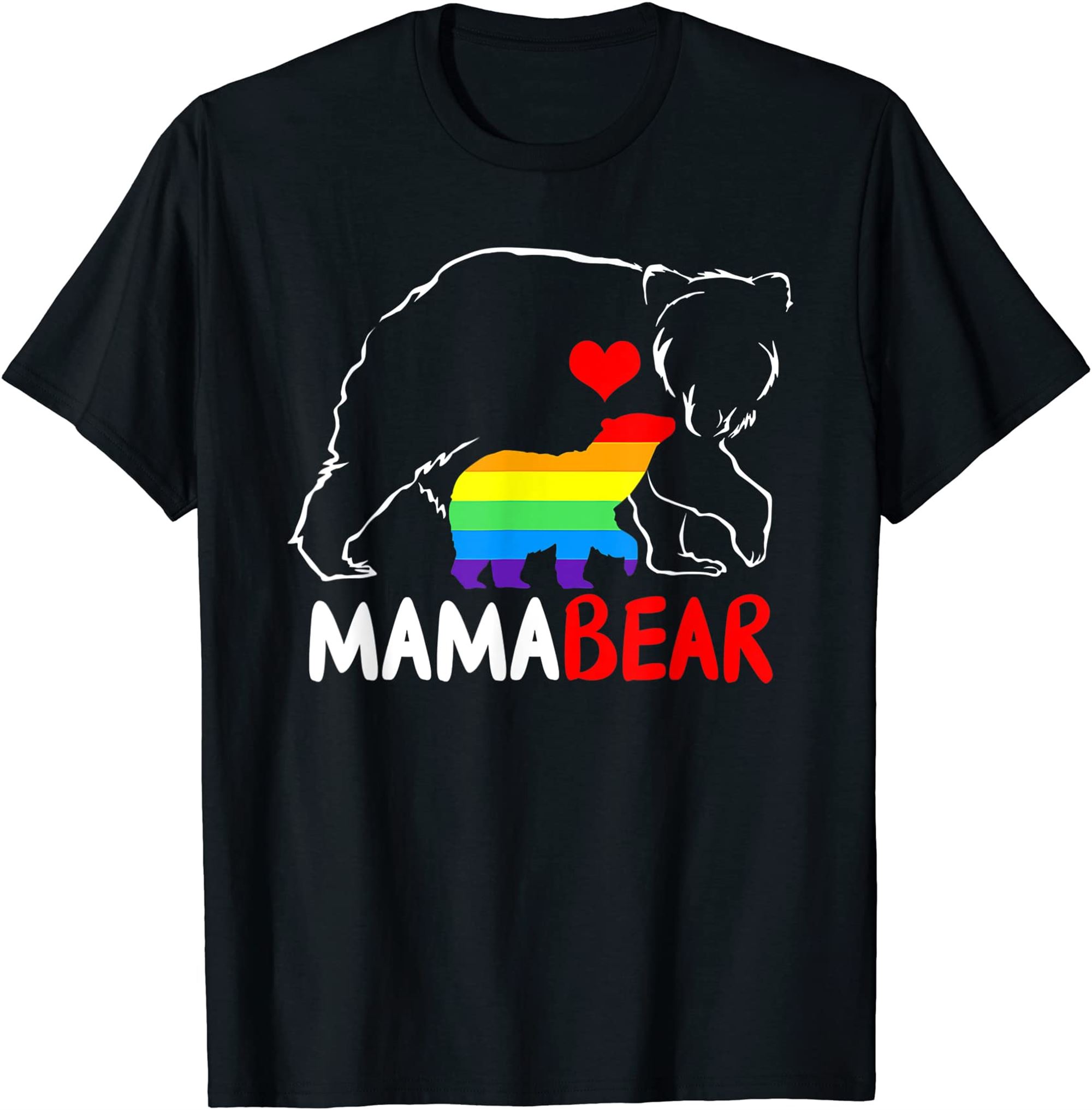 Lgbt Mama Bear Gay Pride Equal Rights Rainbow Mom Love Hug T Shirt Size