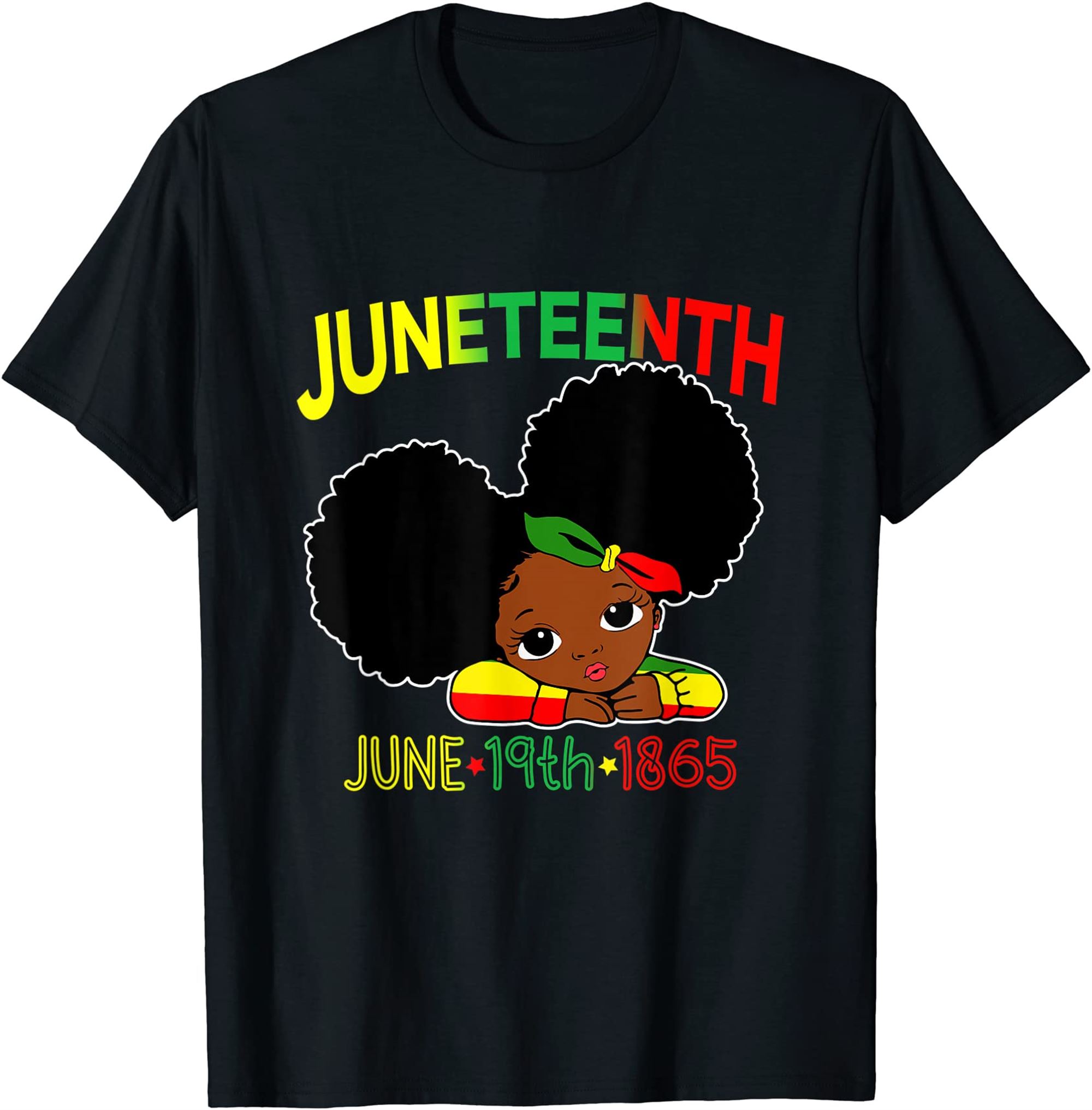 Little Miss Juneteenth Celebrate 19th 1865 June Black Girl T-shirt Size ...