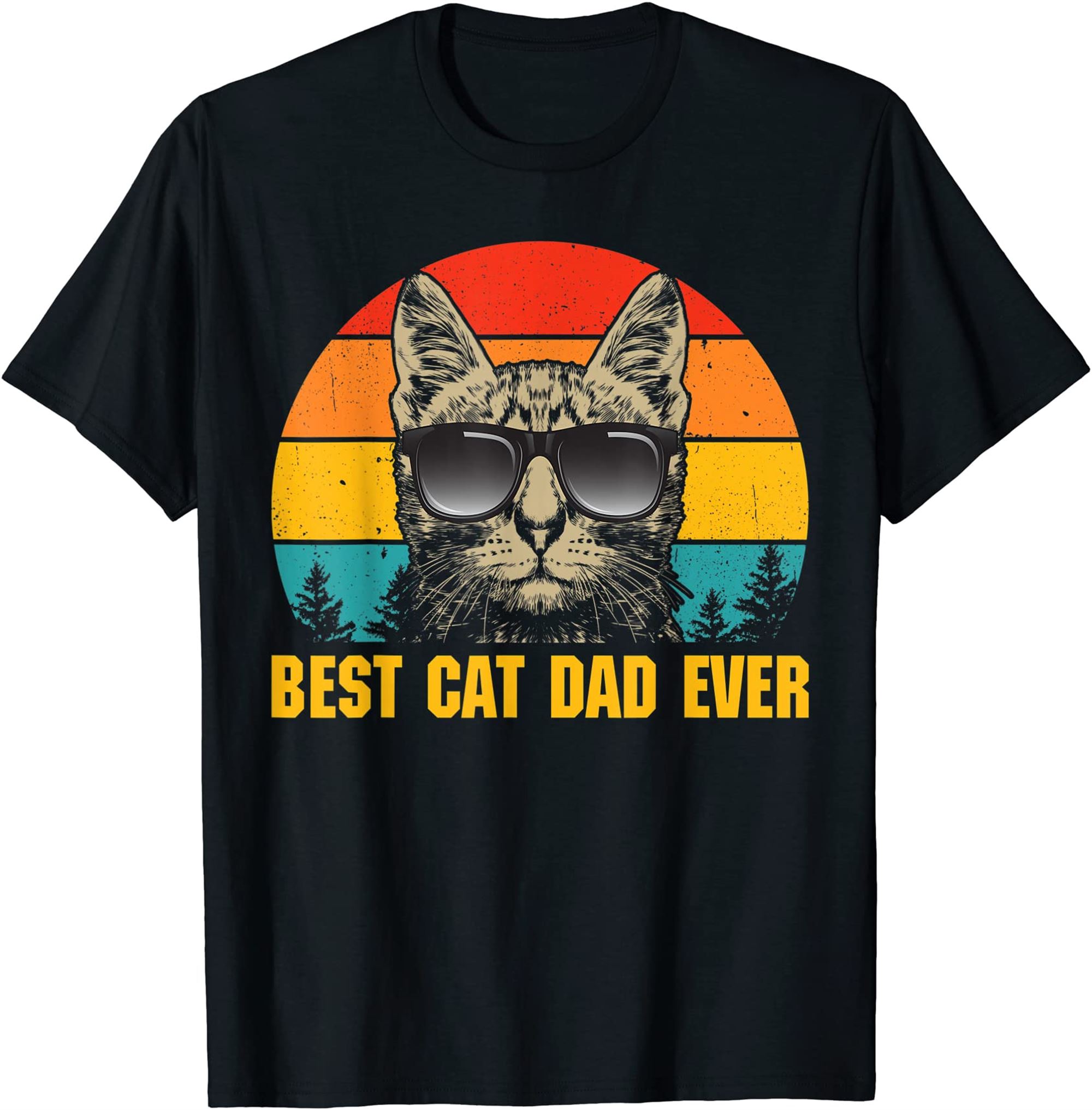 Mens Best Cat Dad Ever Tshirt For Dad On Fathers Day Cat Daddy T-shirt Full Size Up To 5xl