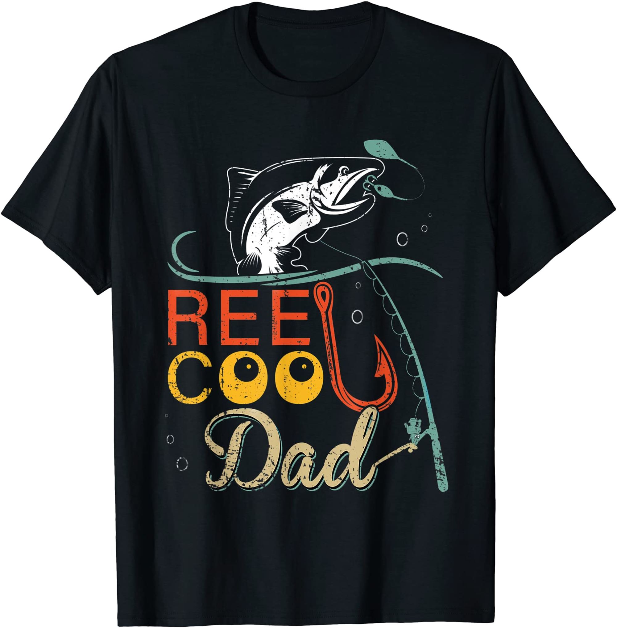 Mens Reel Cool Dad Funny Fishing Fathers Day Fisherman Daddy T-shirt Size Up To 5xl