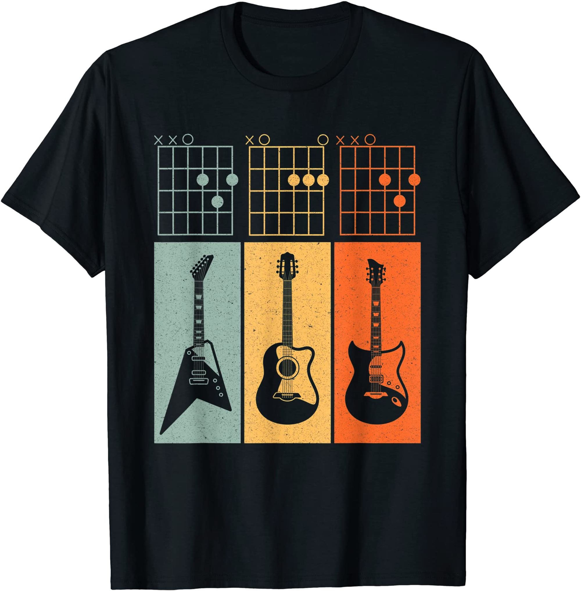 Mens Vintage Fathers Day Dad Guitarist Dad Guitar Chord T-shirt Full Size Up To 5xl