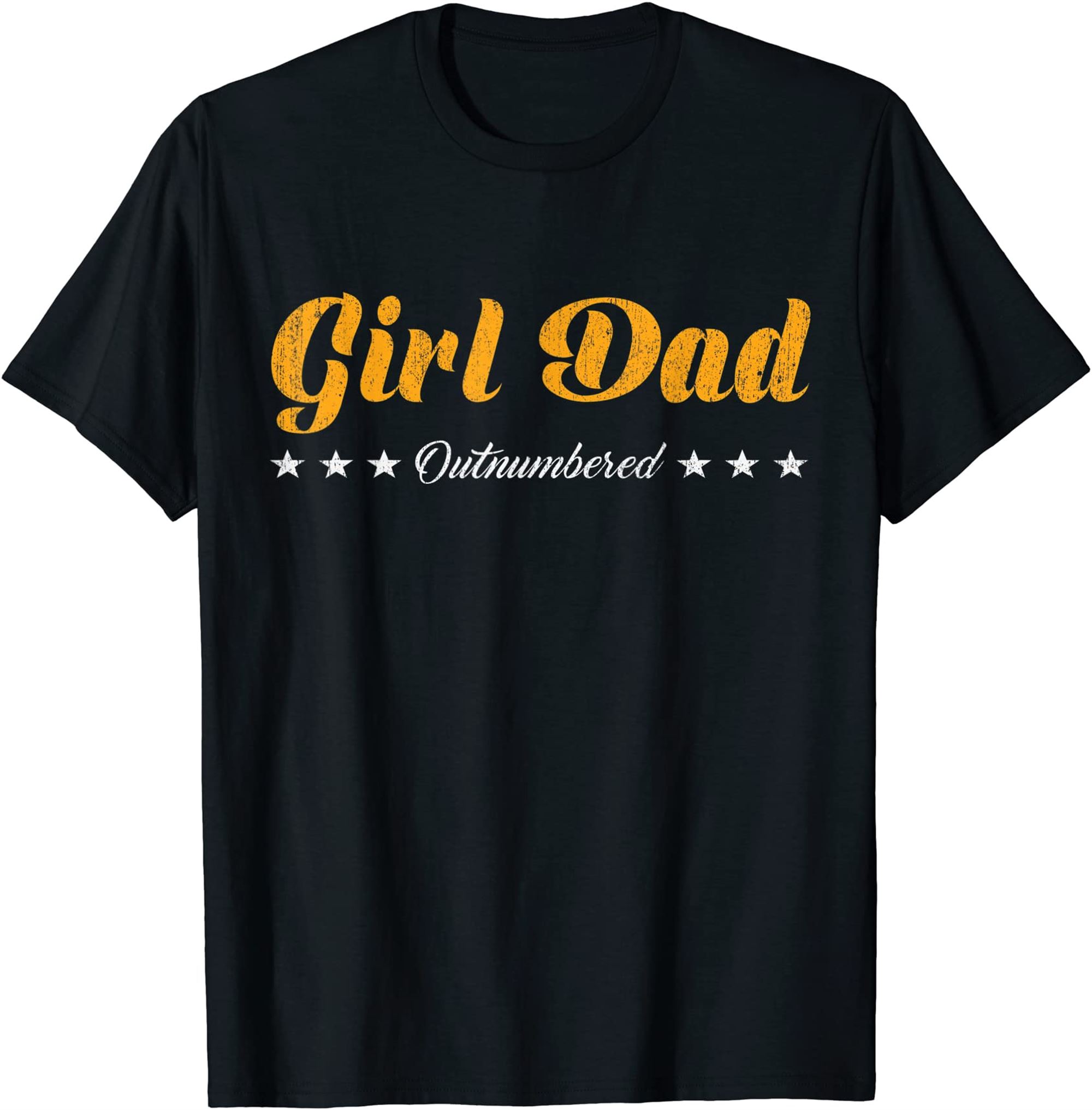 Retro Stars Girl Dad Outnumbered Fathers Day Wife Daughter T-shirt Full Size Up To 5xl
