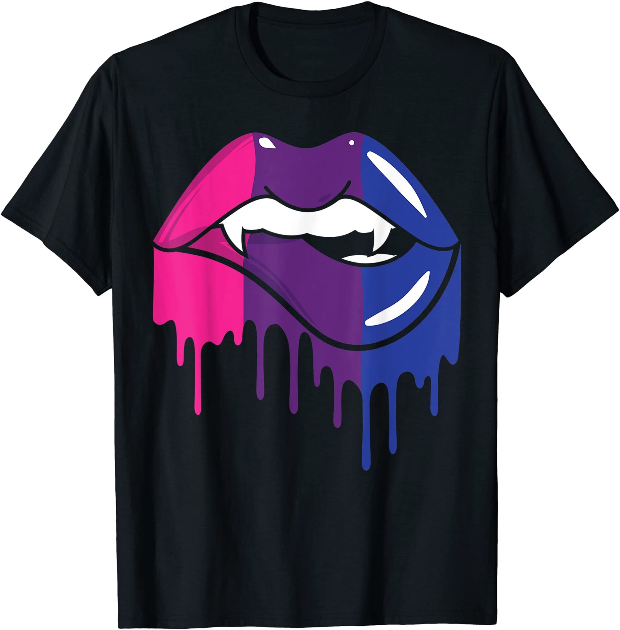 Vampire Lips Bisexual Sexy Blood Lgbtq Bi Love Flag Lesbian T-shirt Plus Size Up To 5xl