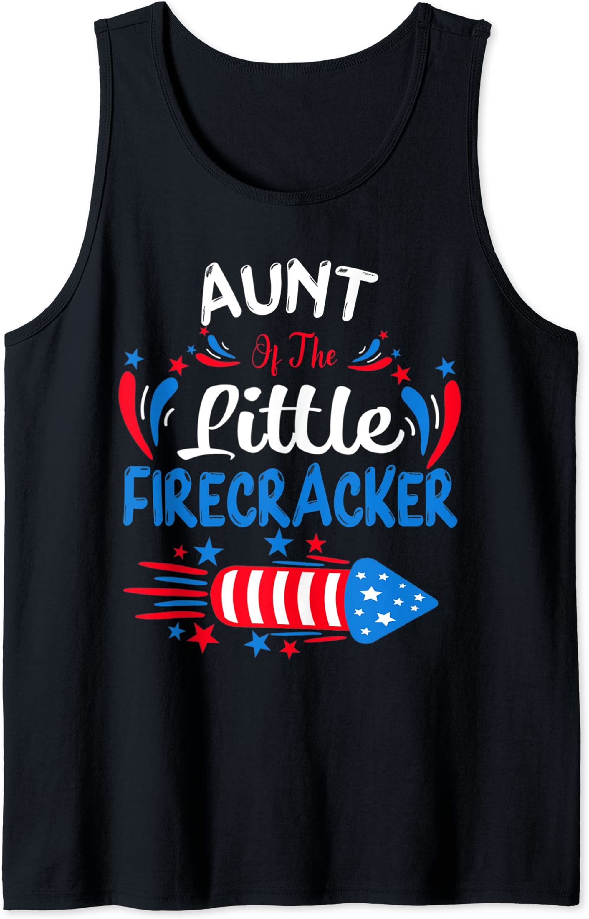 Aunt Of The Little Firecracker 4th Of July Birthday Party Tank Top Size Up To 5xl