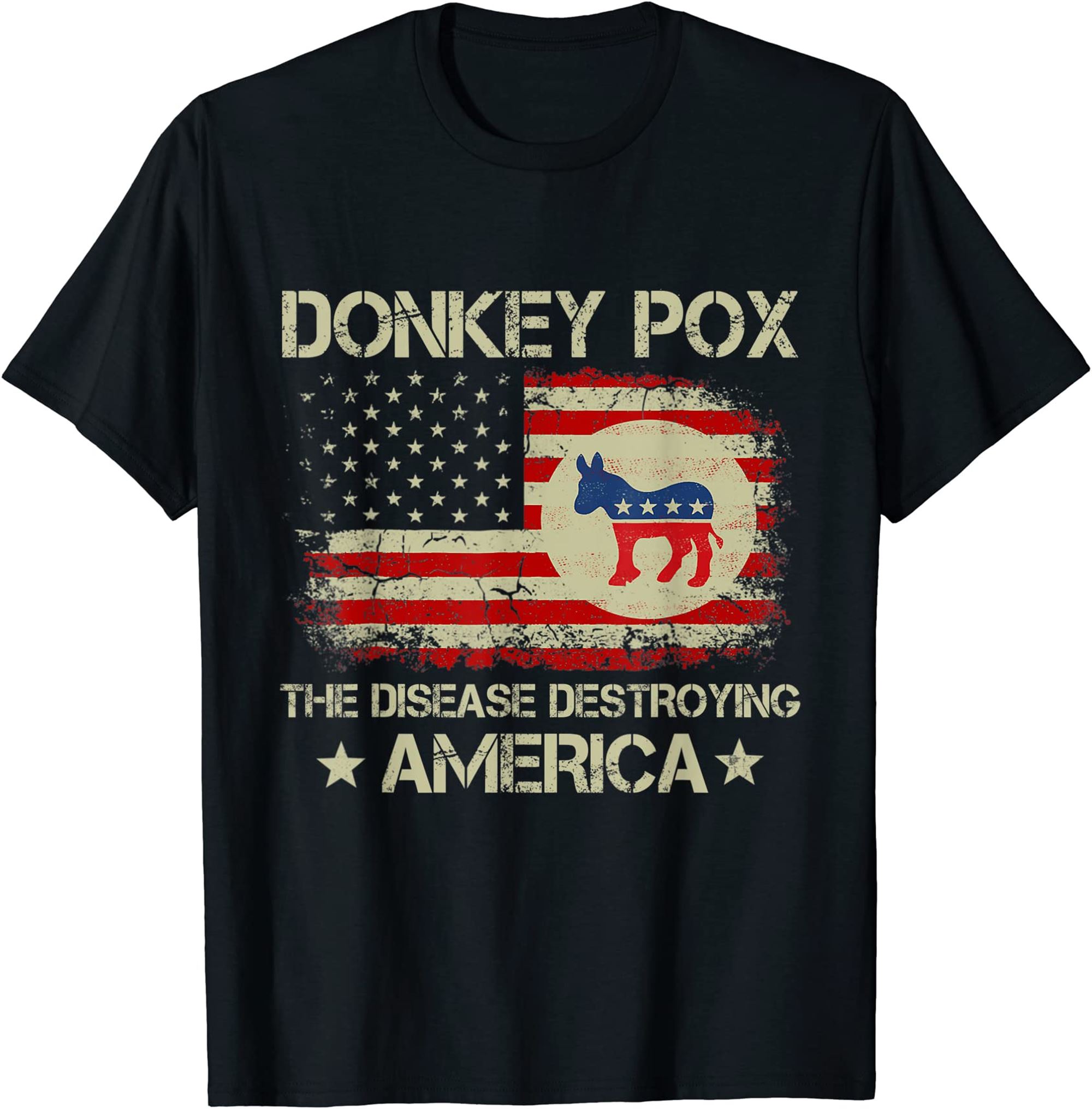 Donkey Pox The Disease Destroying America Funny Anti Biden T-shirt Full Size Up To 5xl