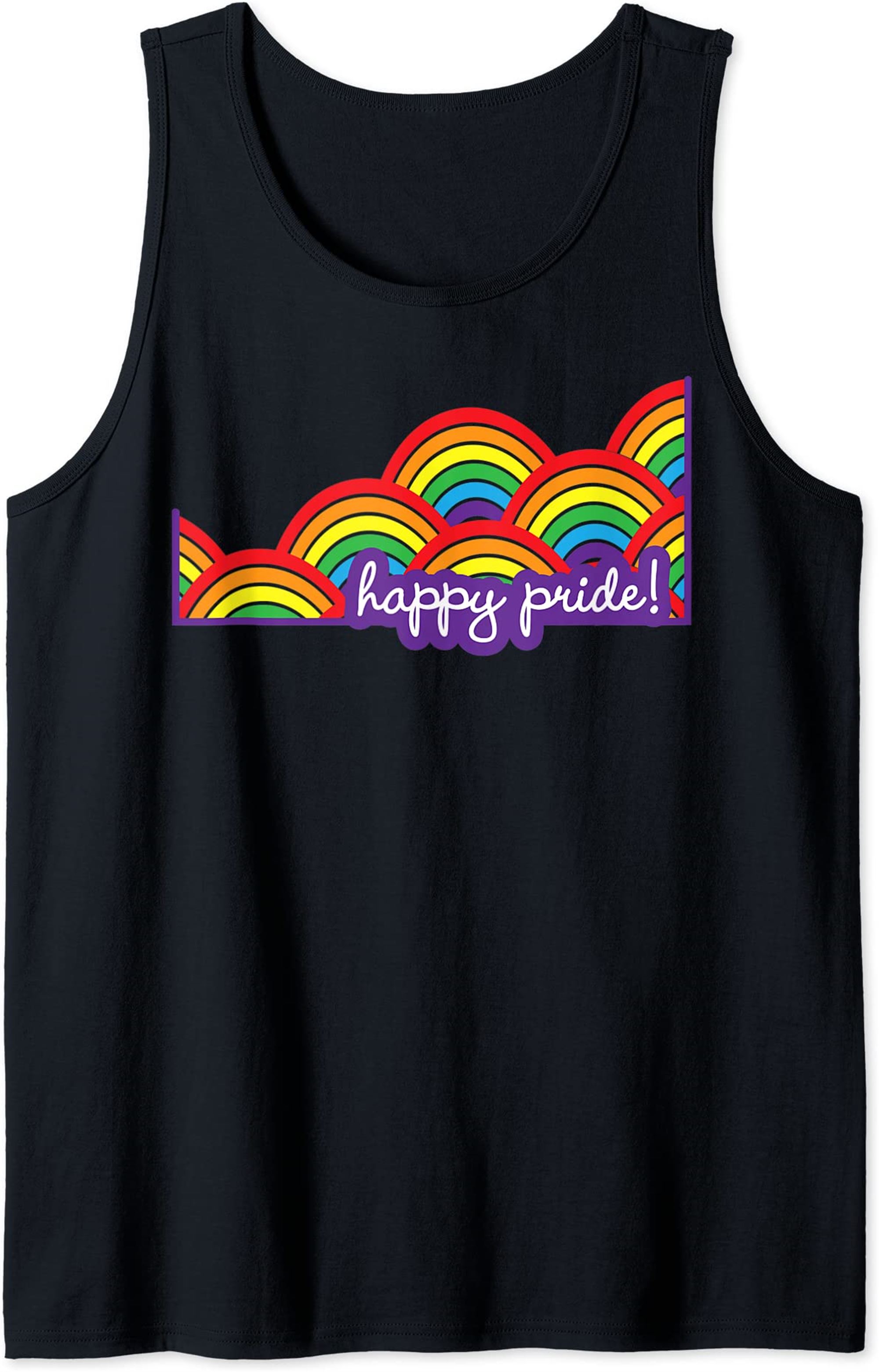 Happy Gay Pride Lgbtq Parade Cool Pride Flag Rainbow Colors Tank Top Size Up To 5xl