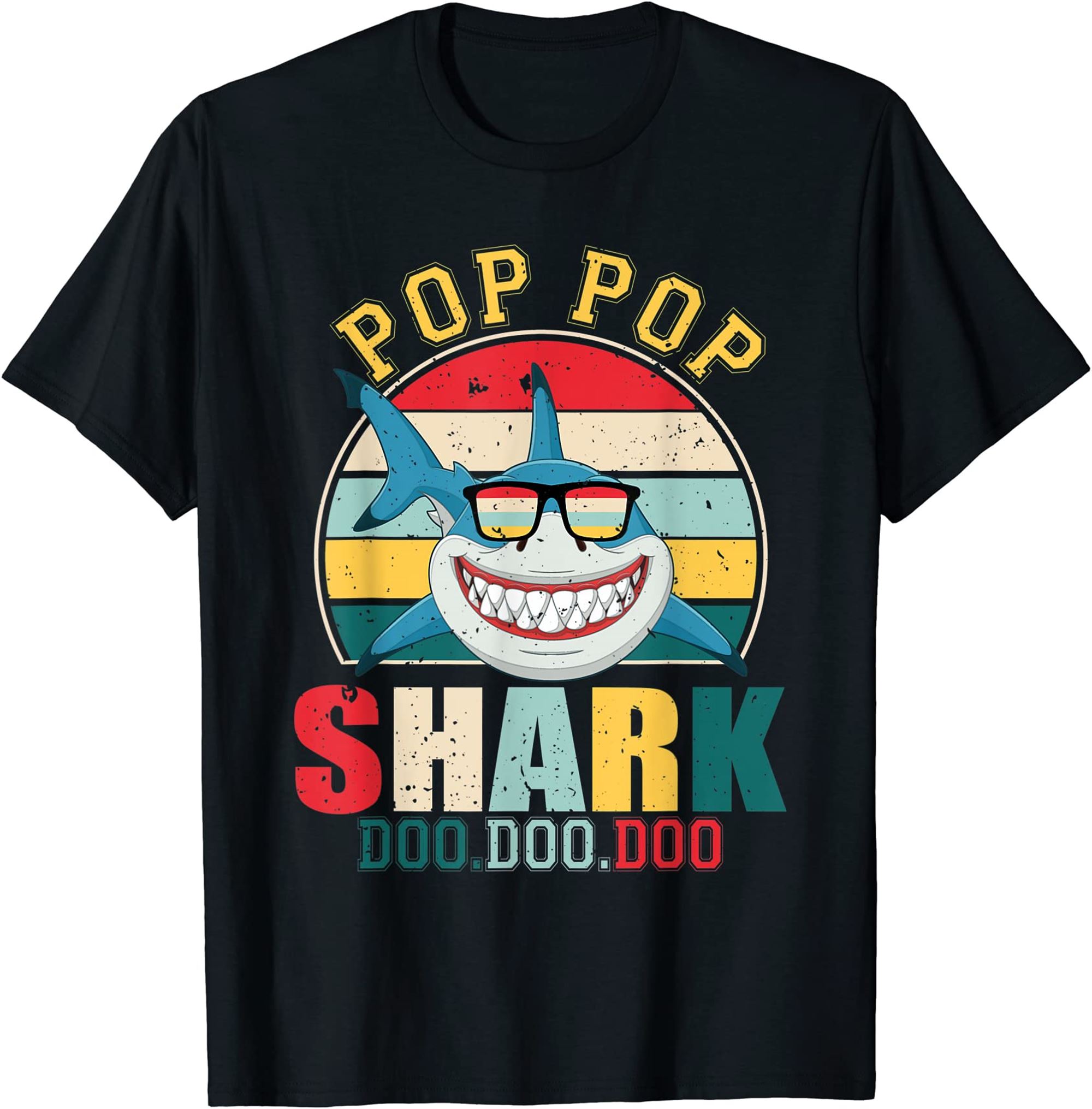 Pop Pop Shark Shirt Fathers Day For Pop Pop T-shirt Plus Size Up To 5xl