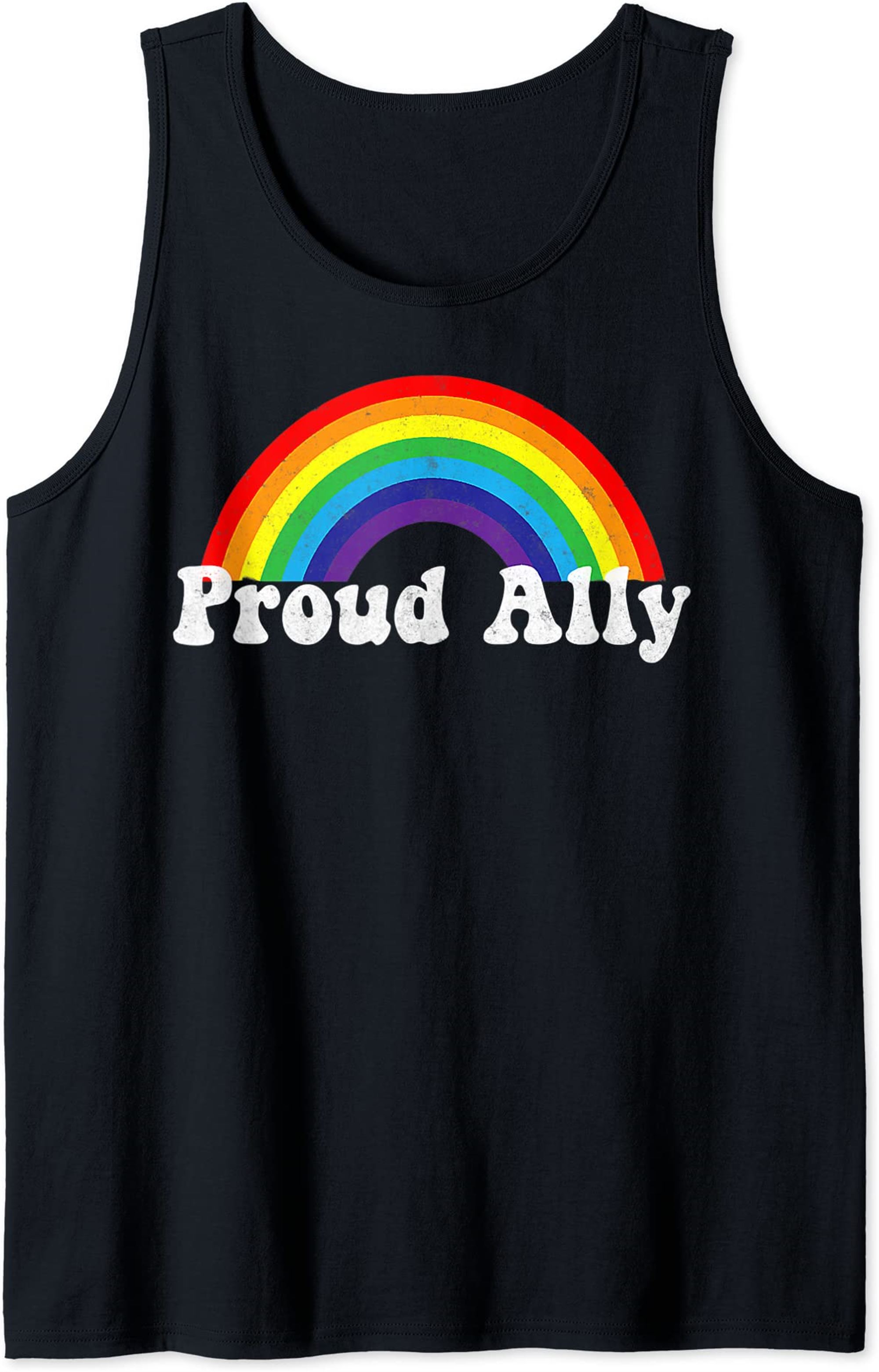 Proud Ally Pride Shirt Gay Lgbt Day Month Parade Rainbow Tank Top Plus Size Up To 5xl