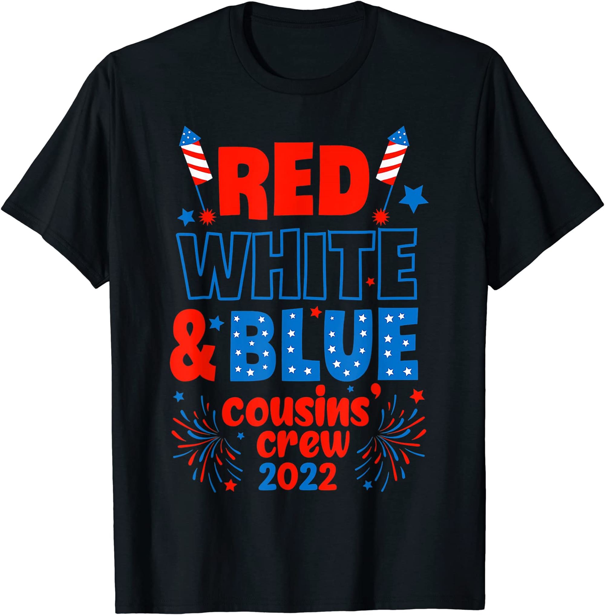 Red White Blue Cousin Crew 2022 Cousin Crew 4th Of July T-shirt Full Size Up To 5xl