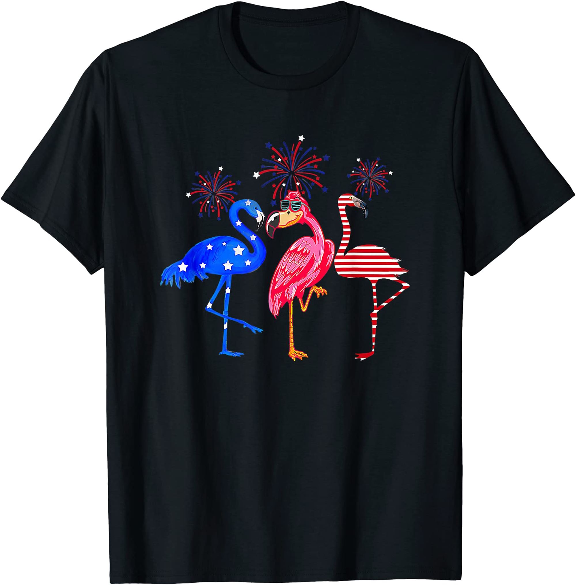 Cute Flamingos Us Flag 4th Of July Flamingo Outfit Funny T-shirt Size Up To 5xl