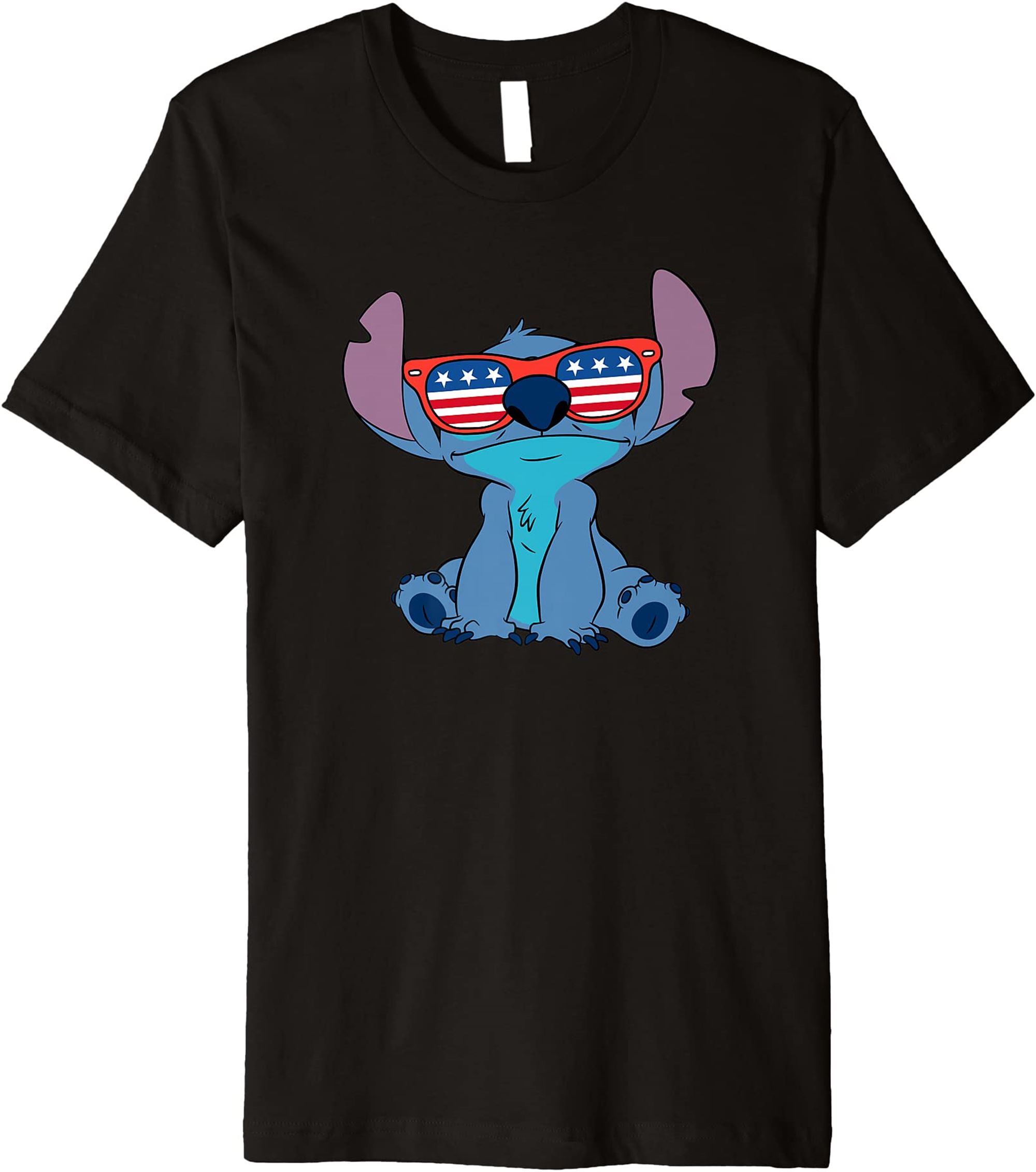 Disney Lilo Stitch Fourth Of July Sunglasses Premium T-shirt Full Size Up To 5xl