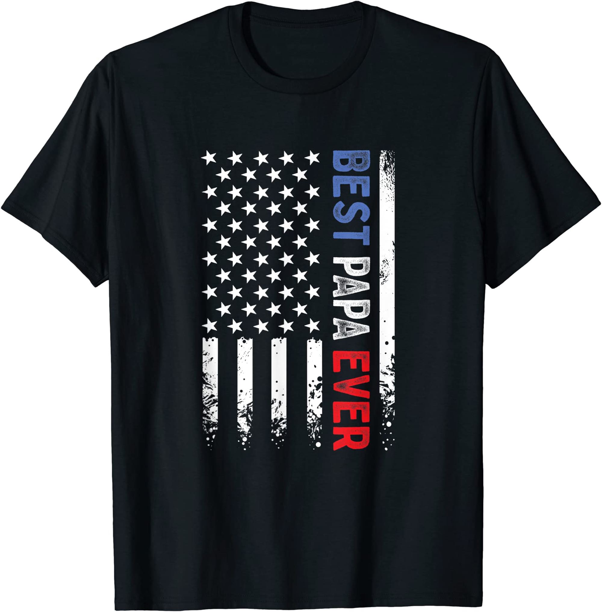 Fathers Day Best Papa Ever With Us American Flag T-shirt Size Up To 5xl ...
