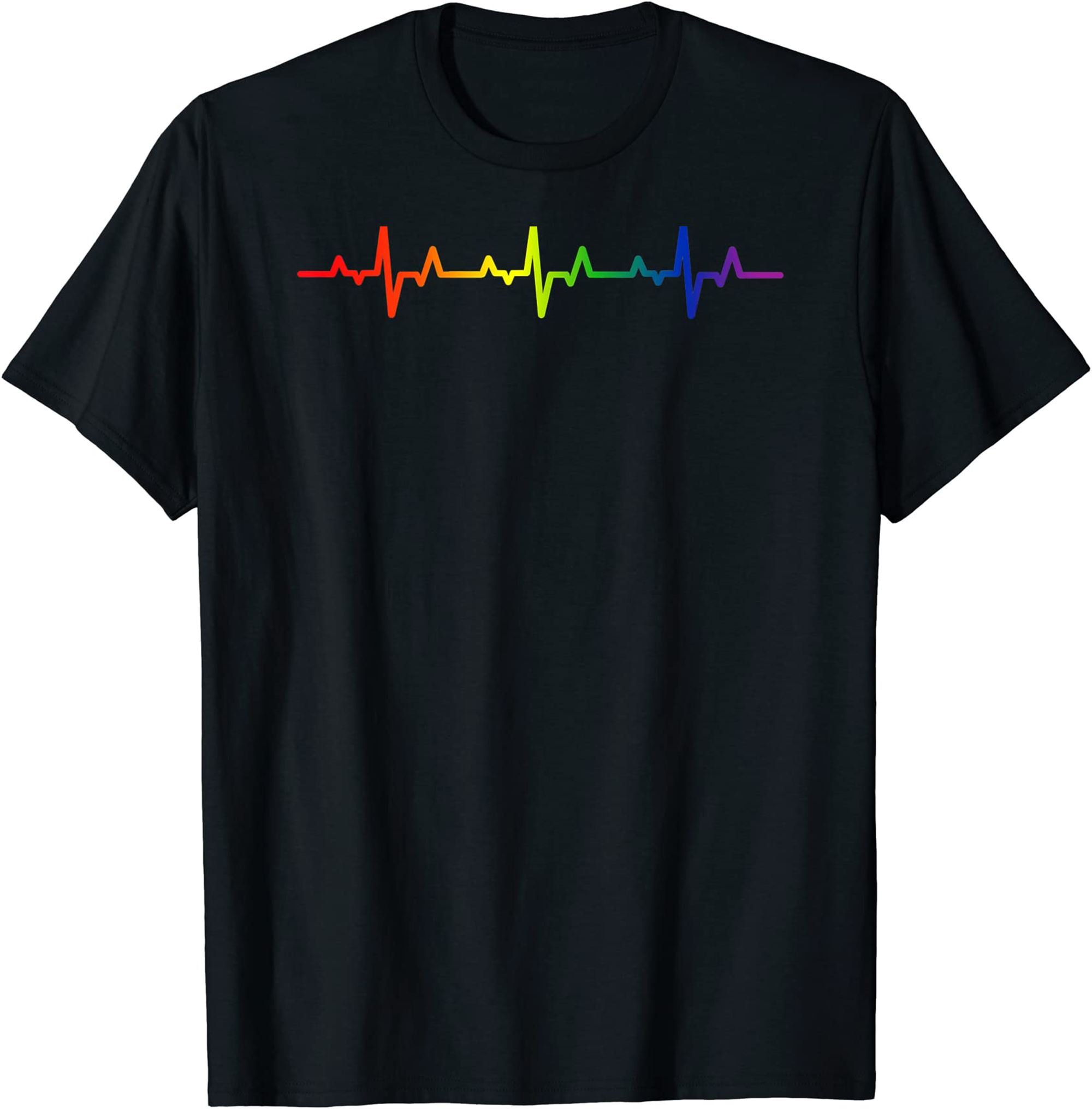 Gay Heartbeat Pride Rainbow Flag Lgbtq Cool Lgbt Ally T-shirt Size Up To 5xl