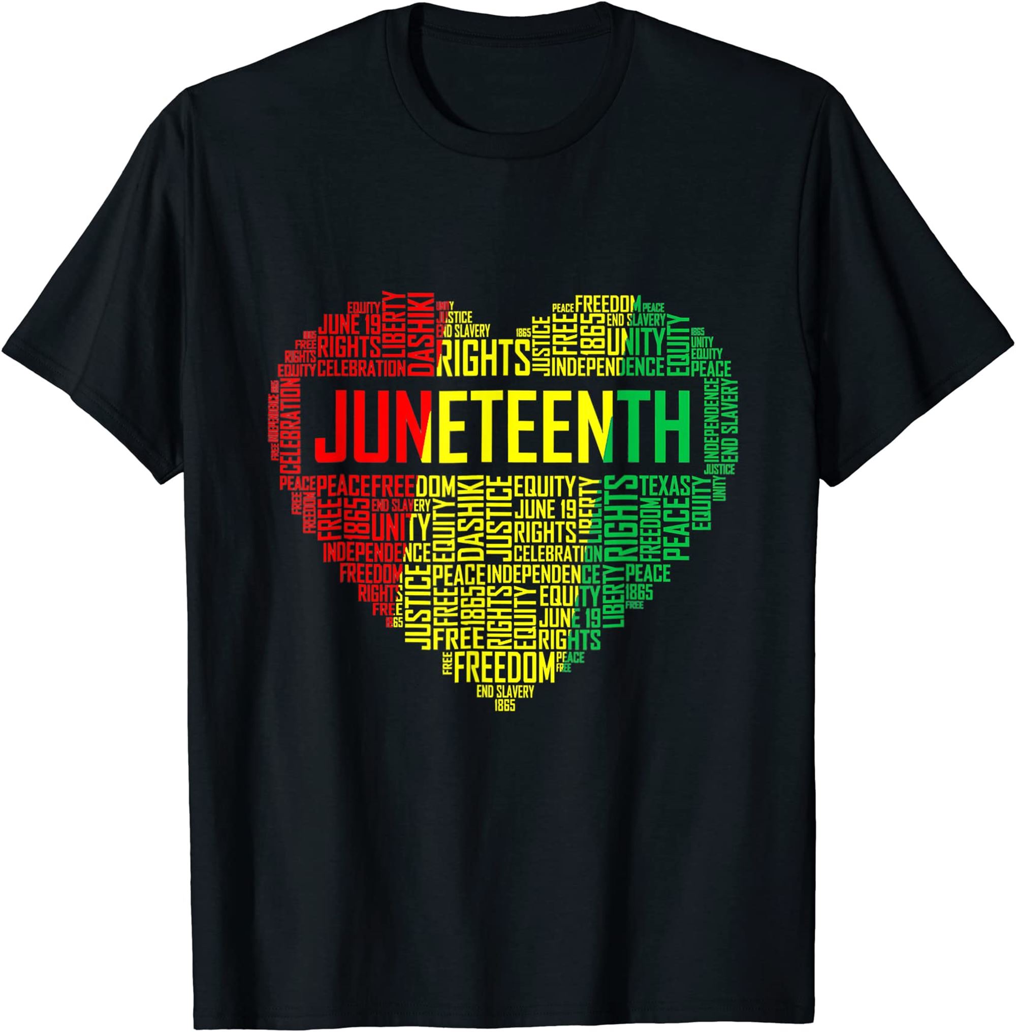 Juneteenth Heart Black History Afro American African Freedom T-shirt Plus Size Up To 5xl