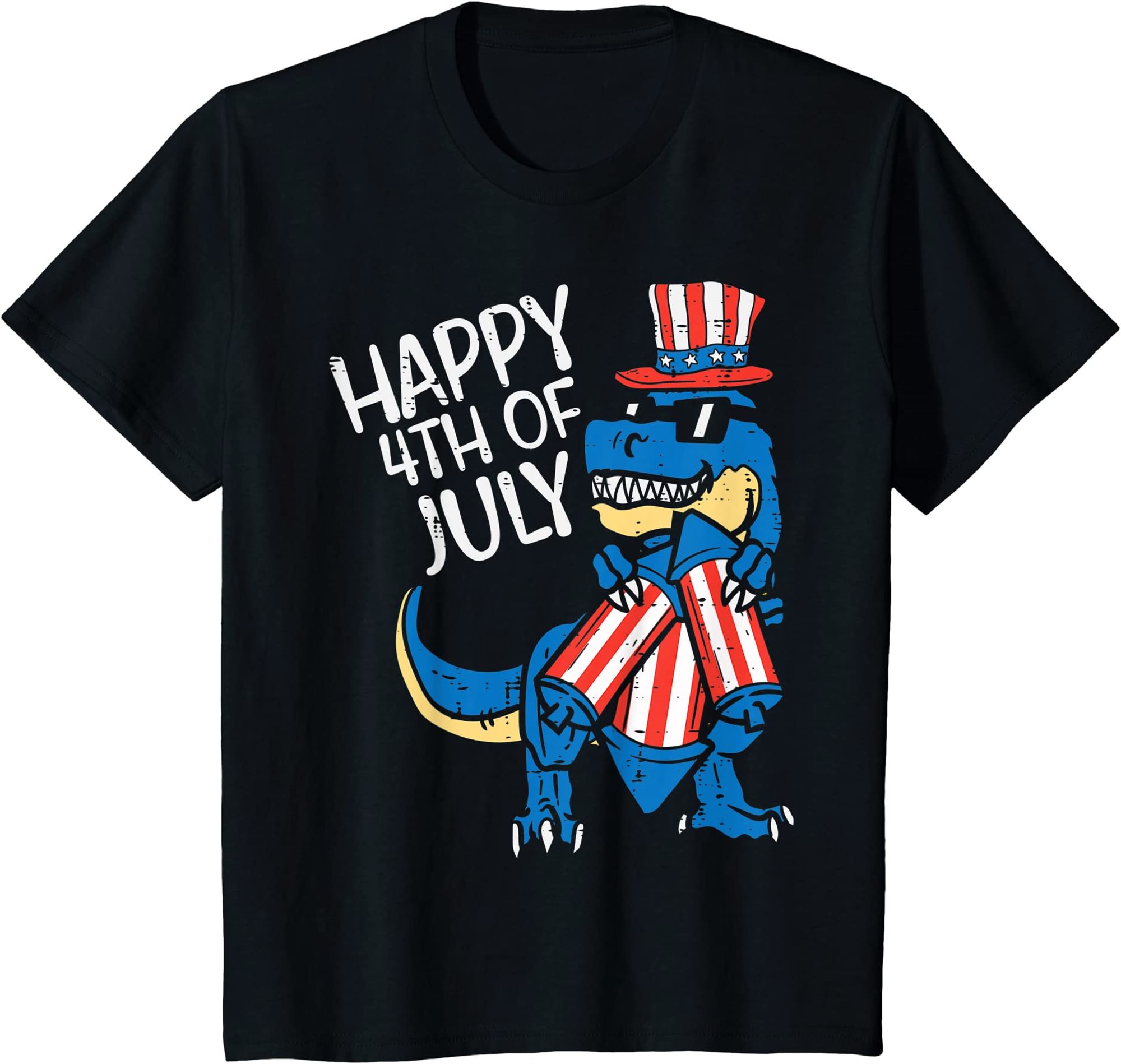 Kids American Dino Boys Happy 4th Of July Fourth Toddler Kids T-shirt Plus Size Up To 5xl