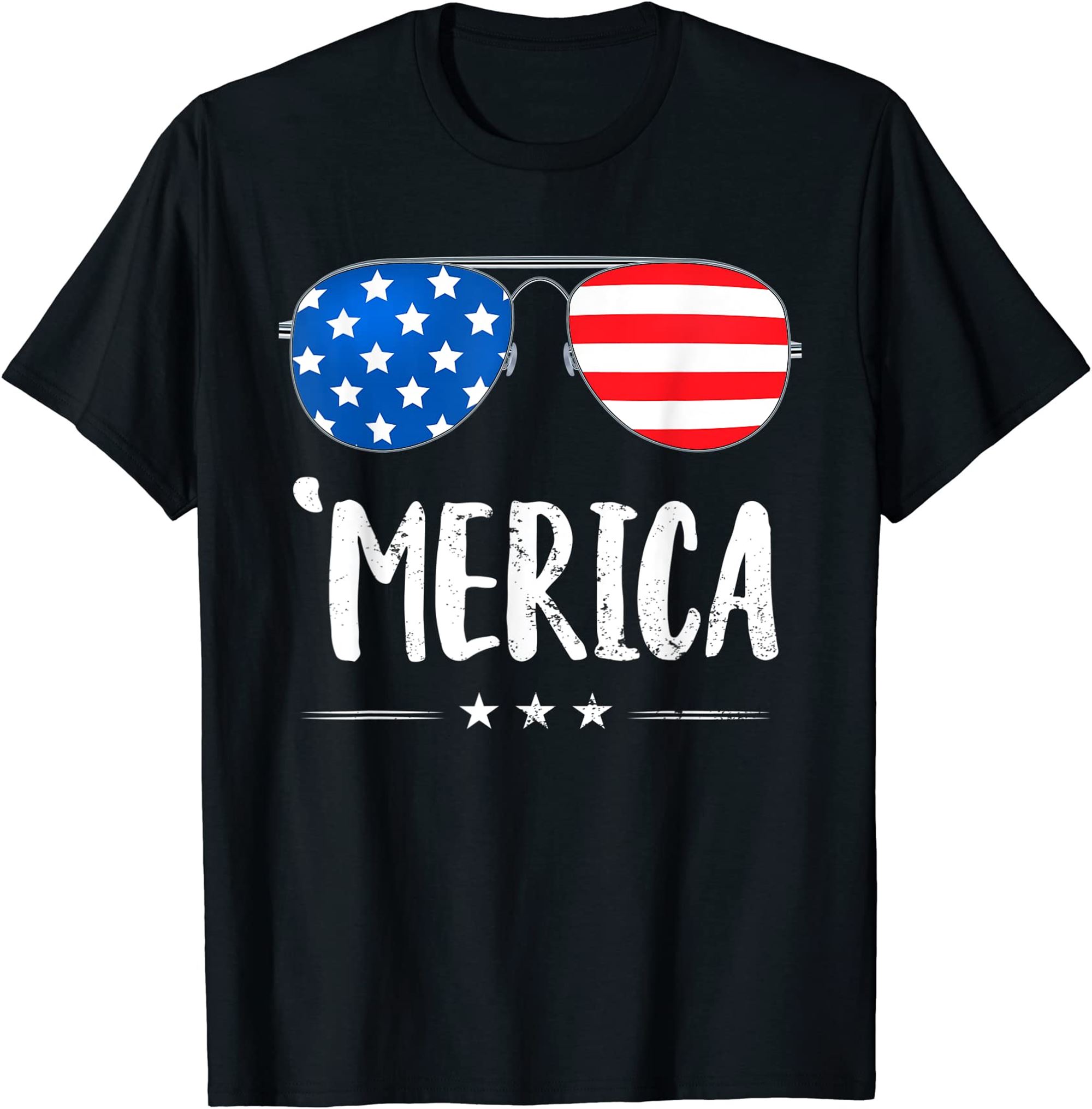 Merica Sunglasses 4th Of July Boys Girls Usa Flag Patriotic T-shirt Size Up To 5xl