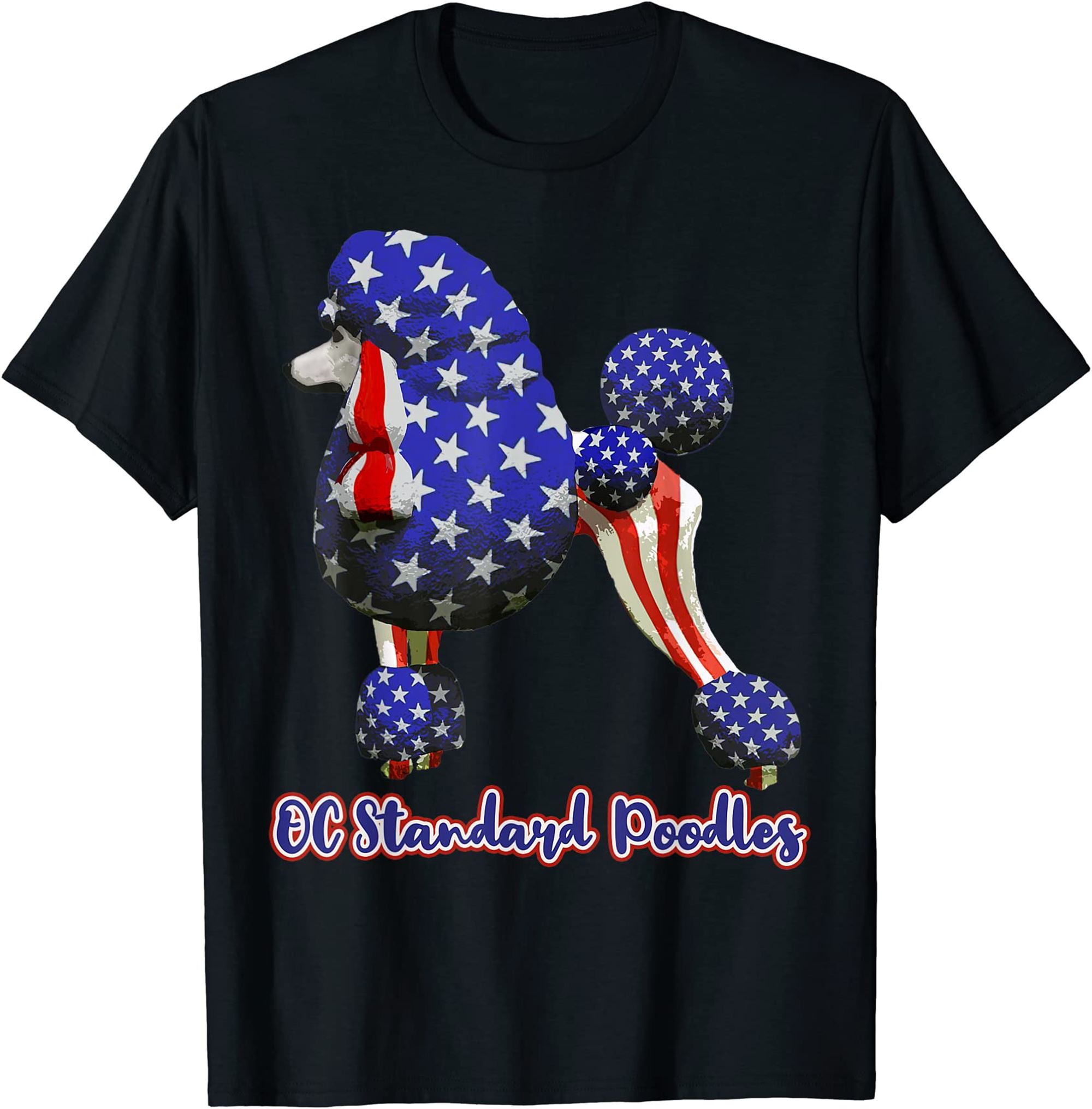 Patriotic Flag Poodle For American Poodle Lovers T-shirt Size Up To 5xl