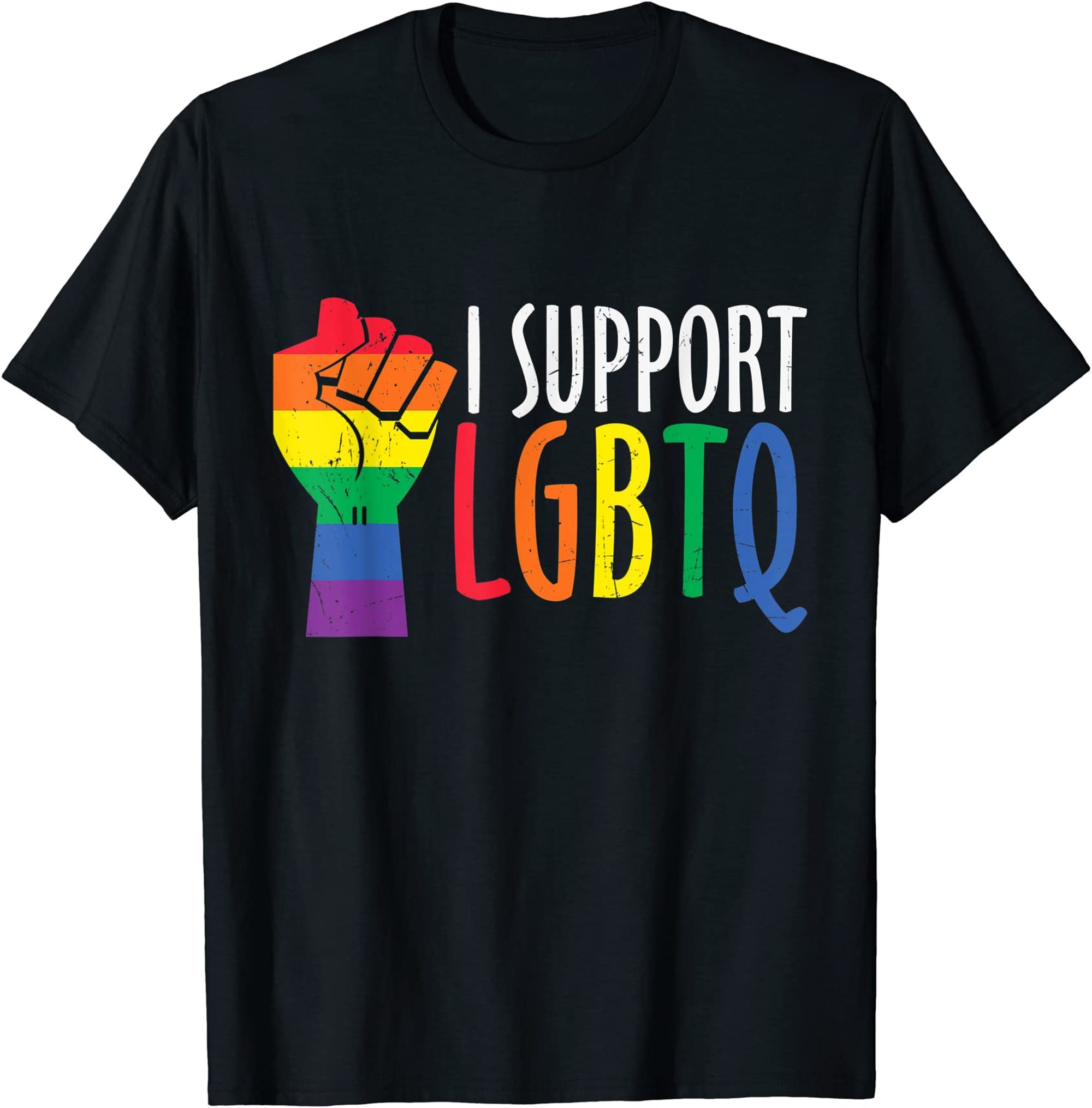 Pride Month I Support Lgbtq Lgbt Rainbow Flag T-shirt Full Size Up To 5xl