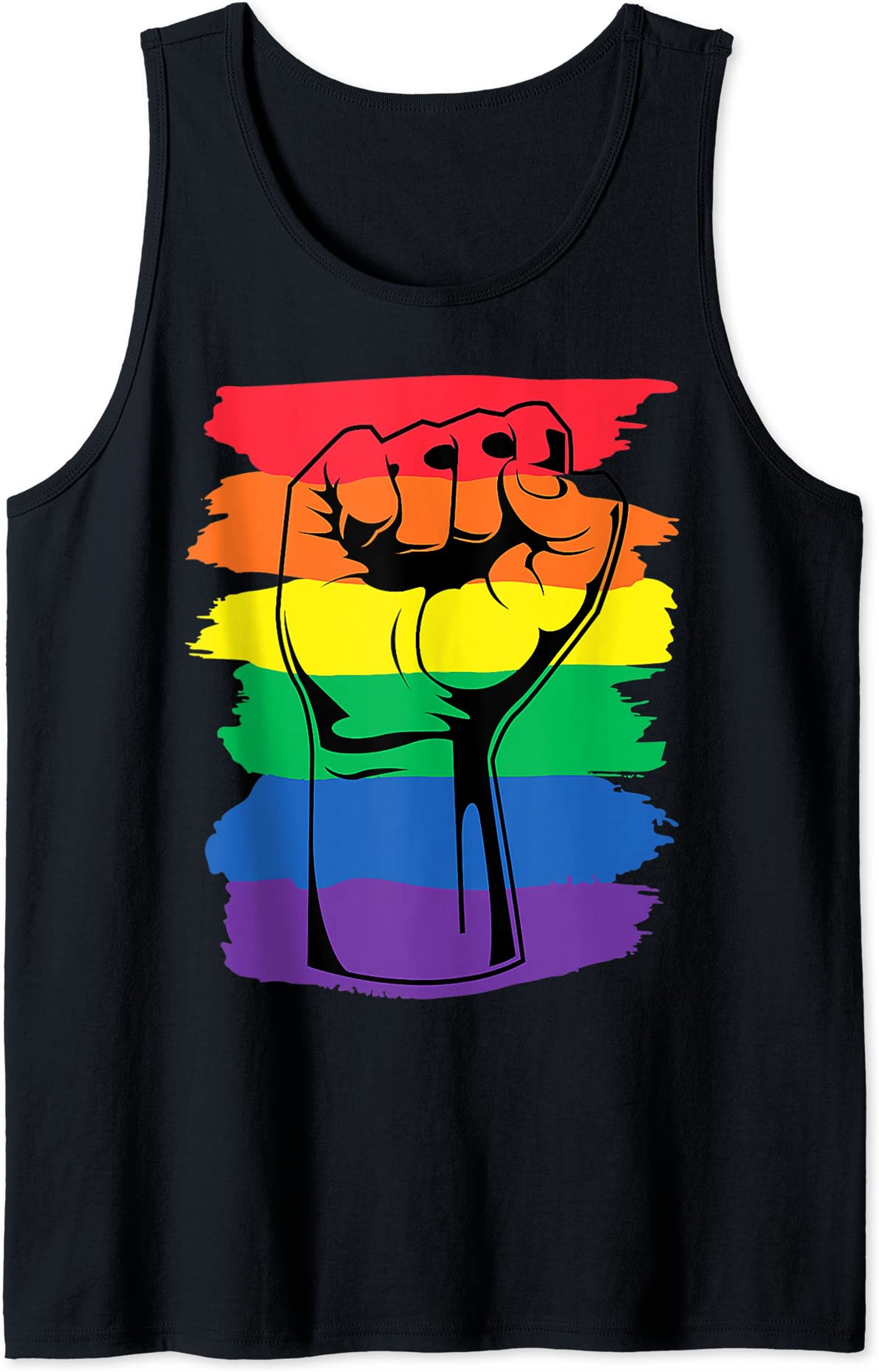 Pride Month Merch Lgbt Rainbow Fist Lgbtq Gay Pride Tank Top Plus Size